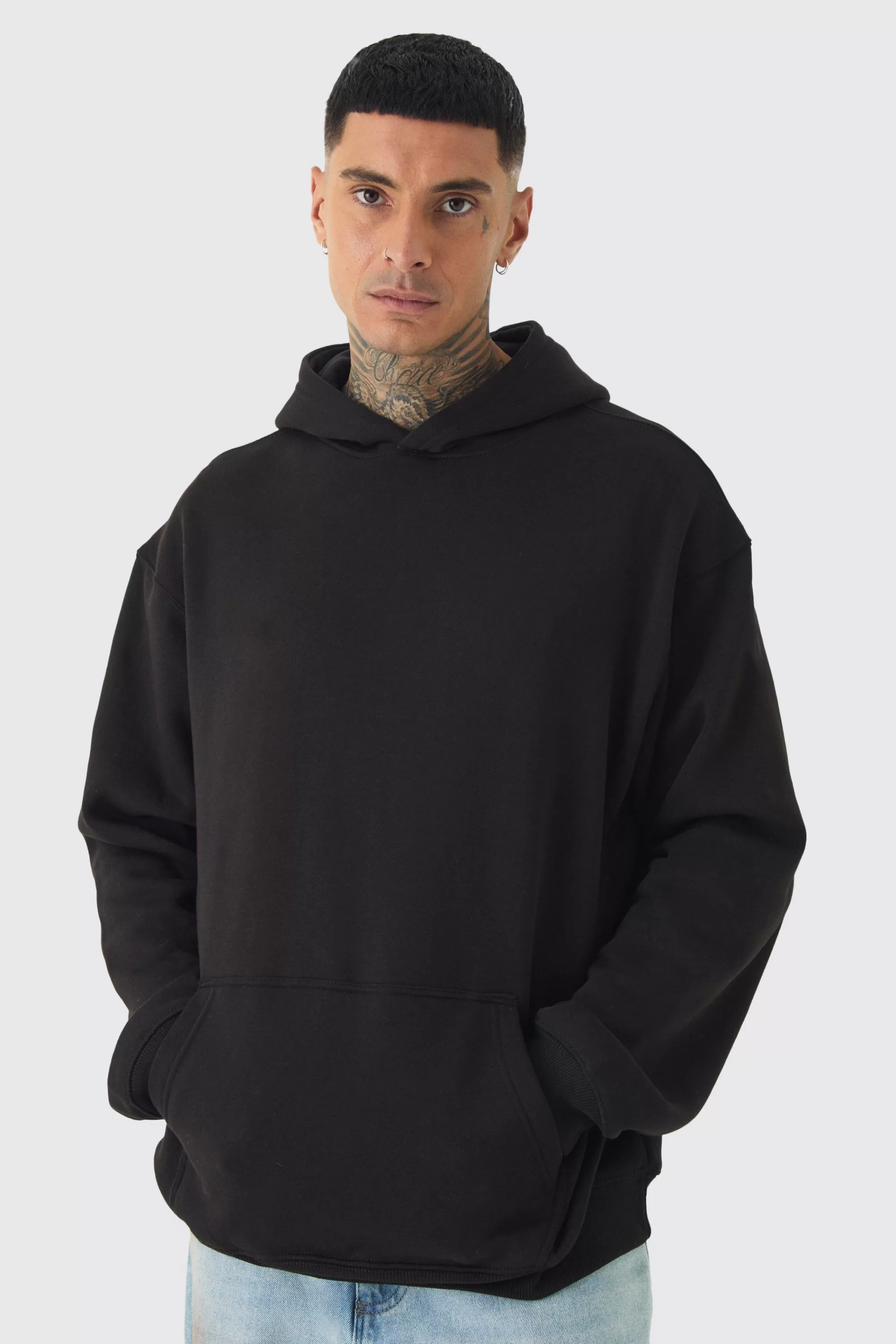 boohooMAN Tall Doberman Graphic Back Print Oversized Hoodie | UK