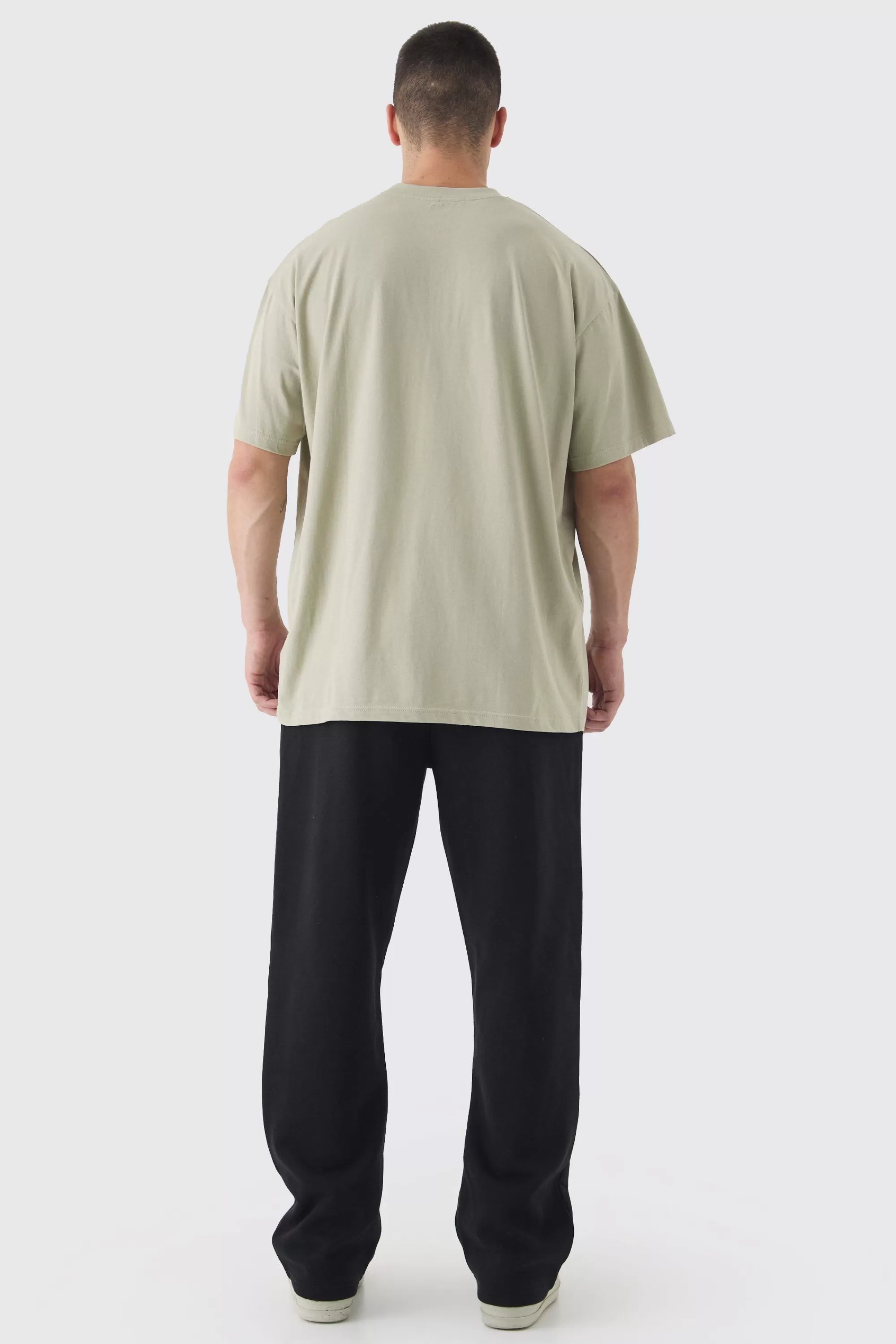boohooMAN Tall Double Waistband Baggy Fit Jersey Bottoms In | UK