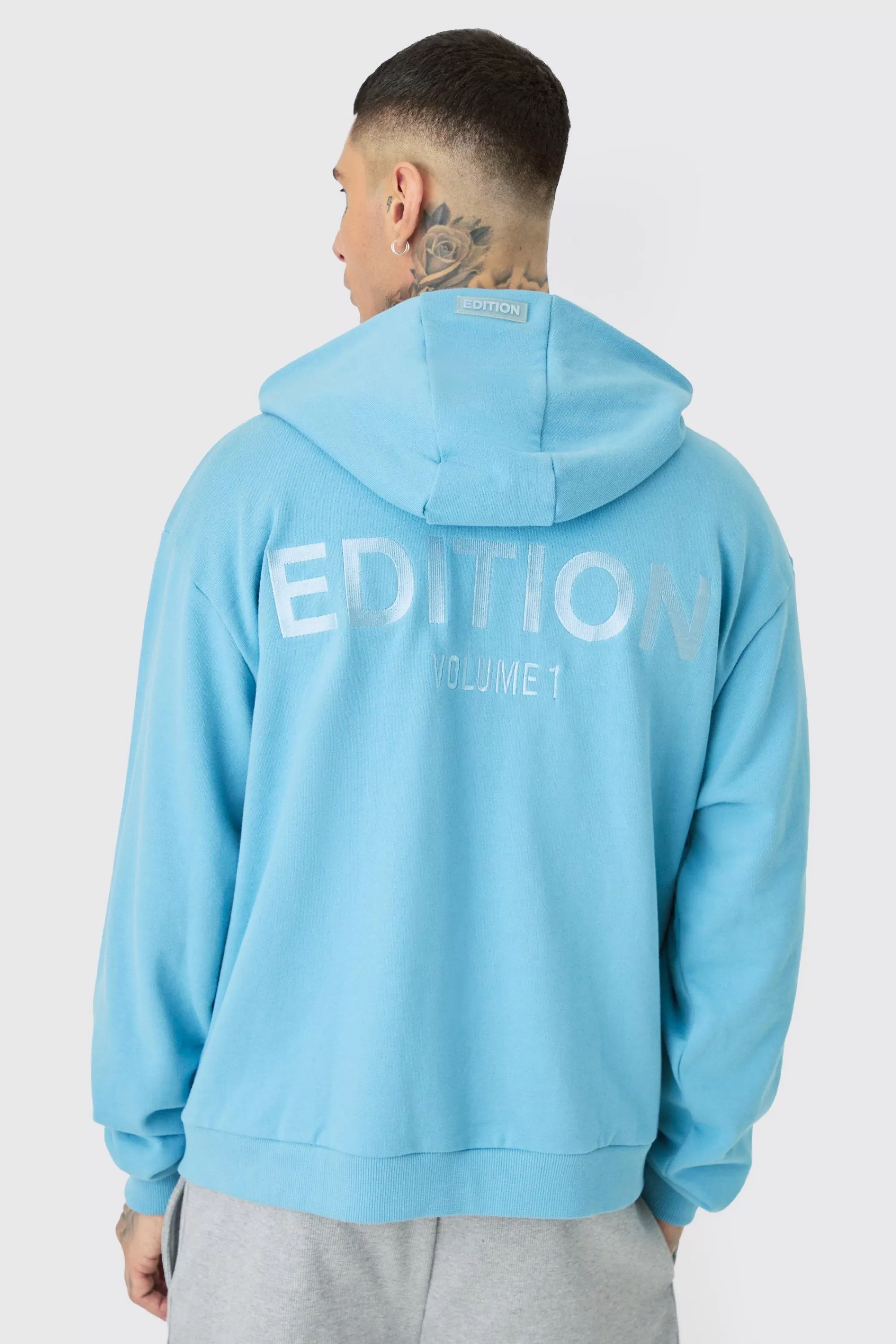 boohooMAN Tall EDITION Oversized Heavyweight Zip Thru Hoodie | UK