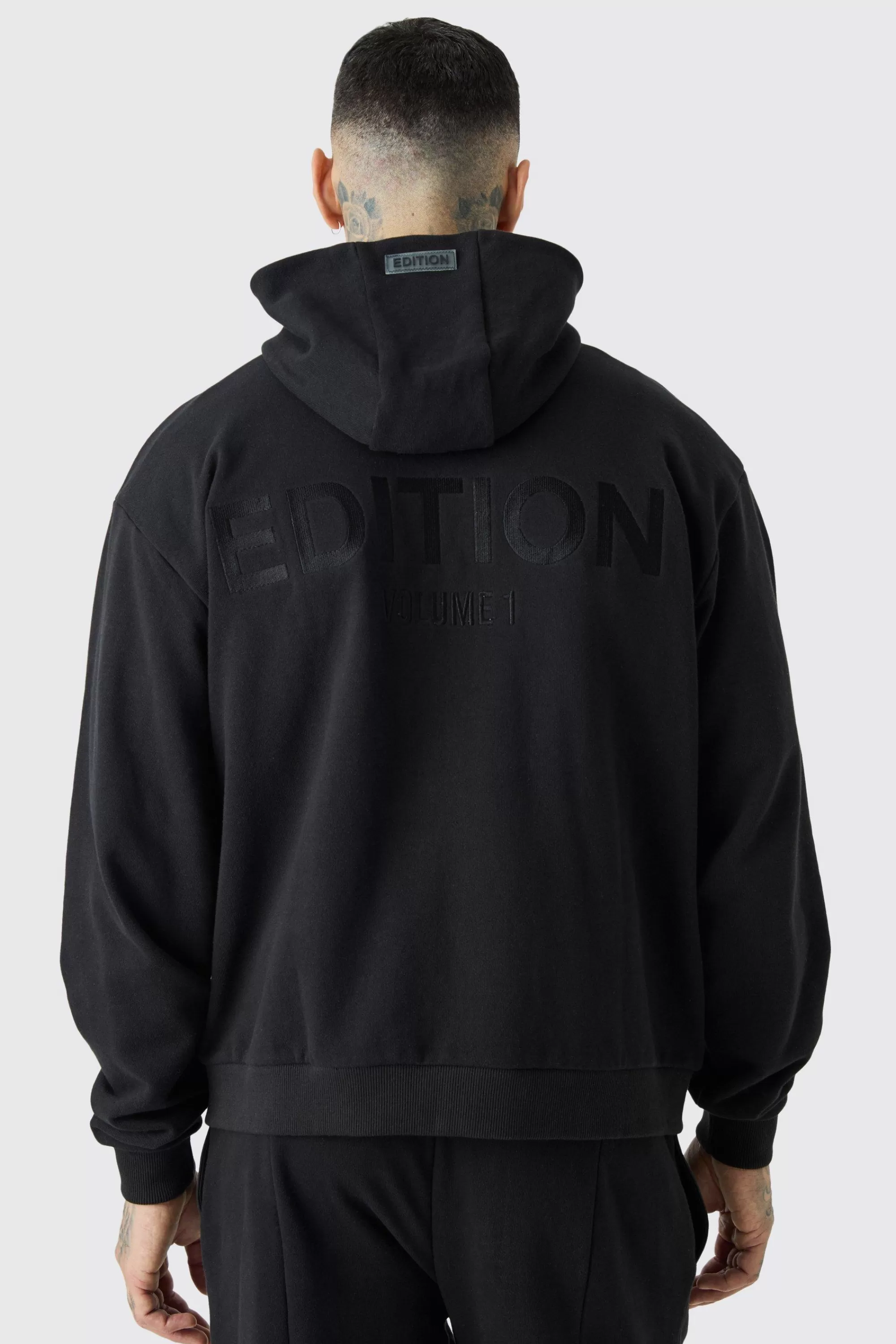 boohooMAN Tall EDITION Oversized Heavyweight Zip Thru Hoodie | UK