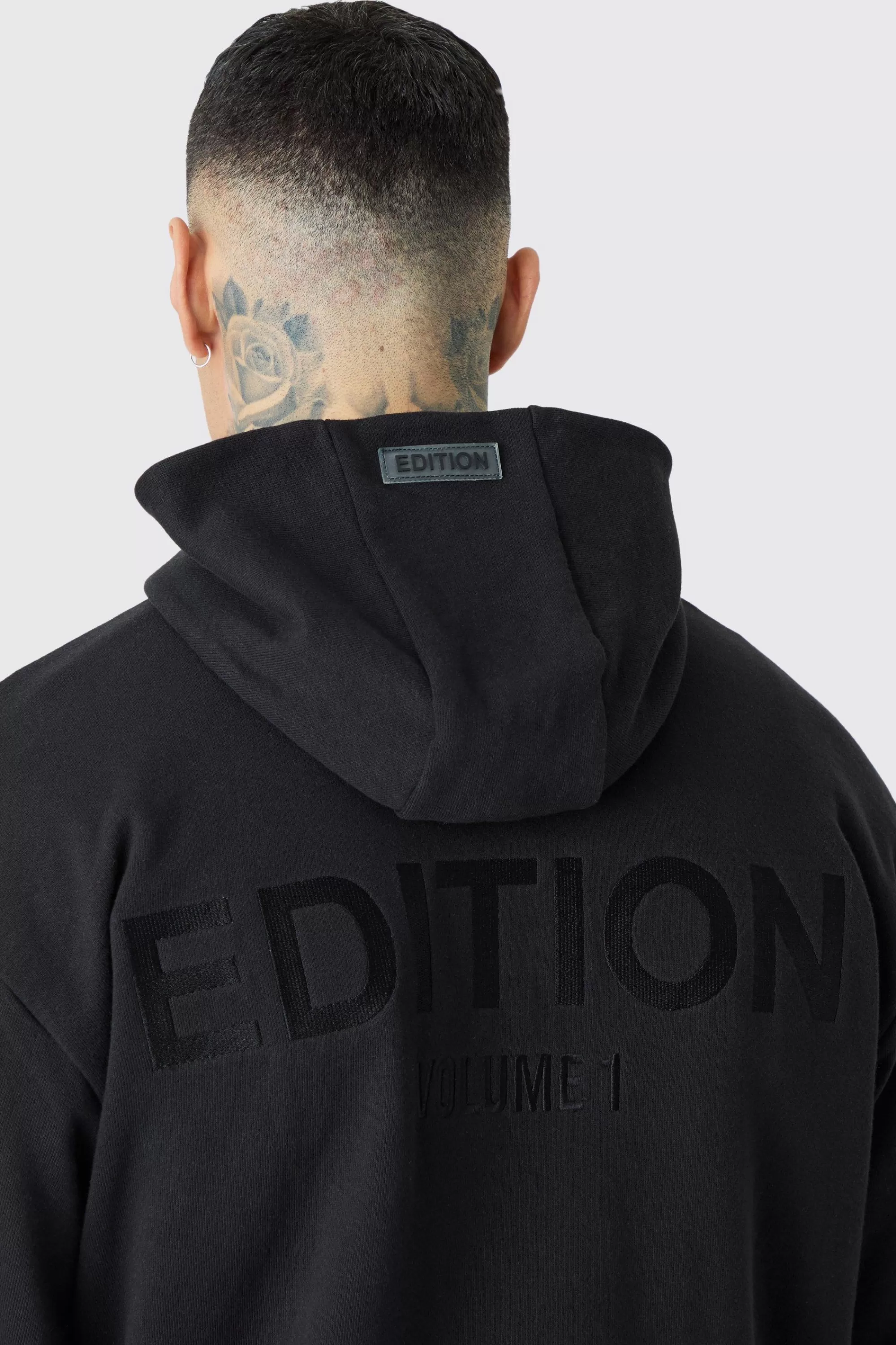 boohooMAN Tall EDITION Oversized Heavyweight Zip Thru Hoodie | UK