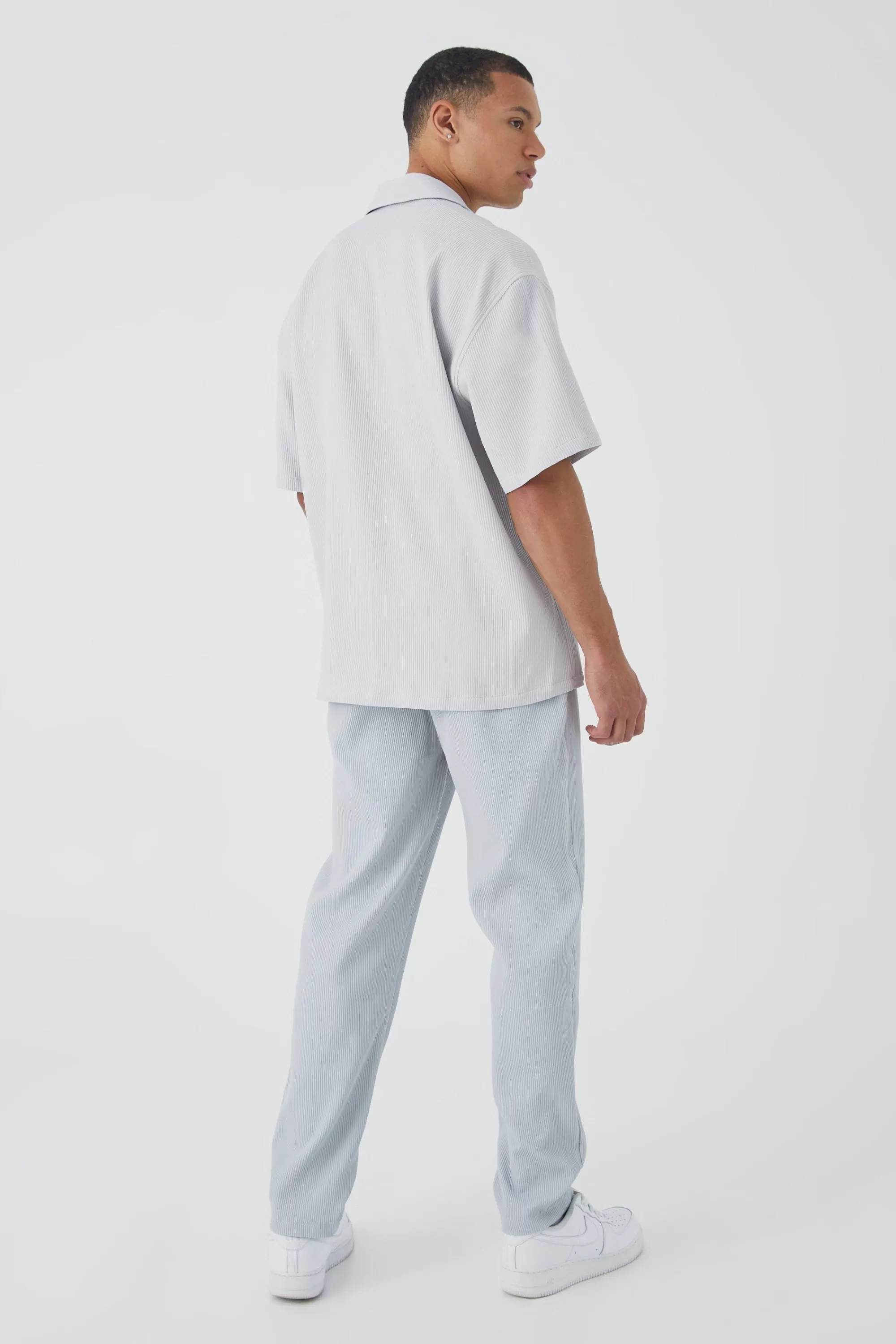 boohooMAN Tall Elastic Waist Tapered Fit Pleated Trouser | UK