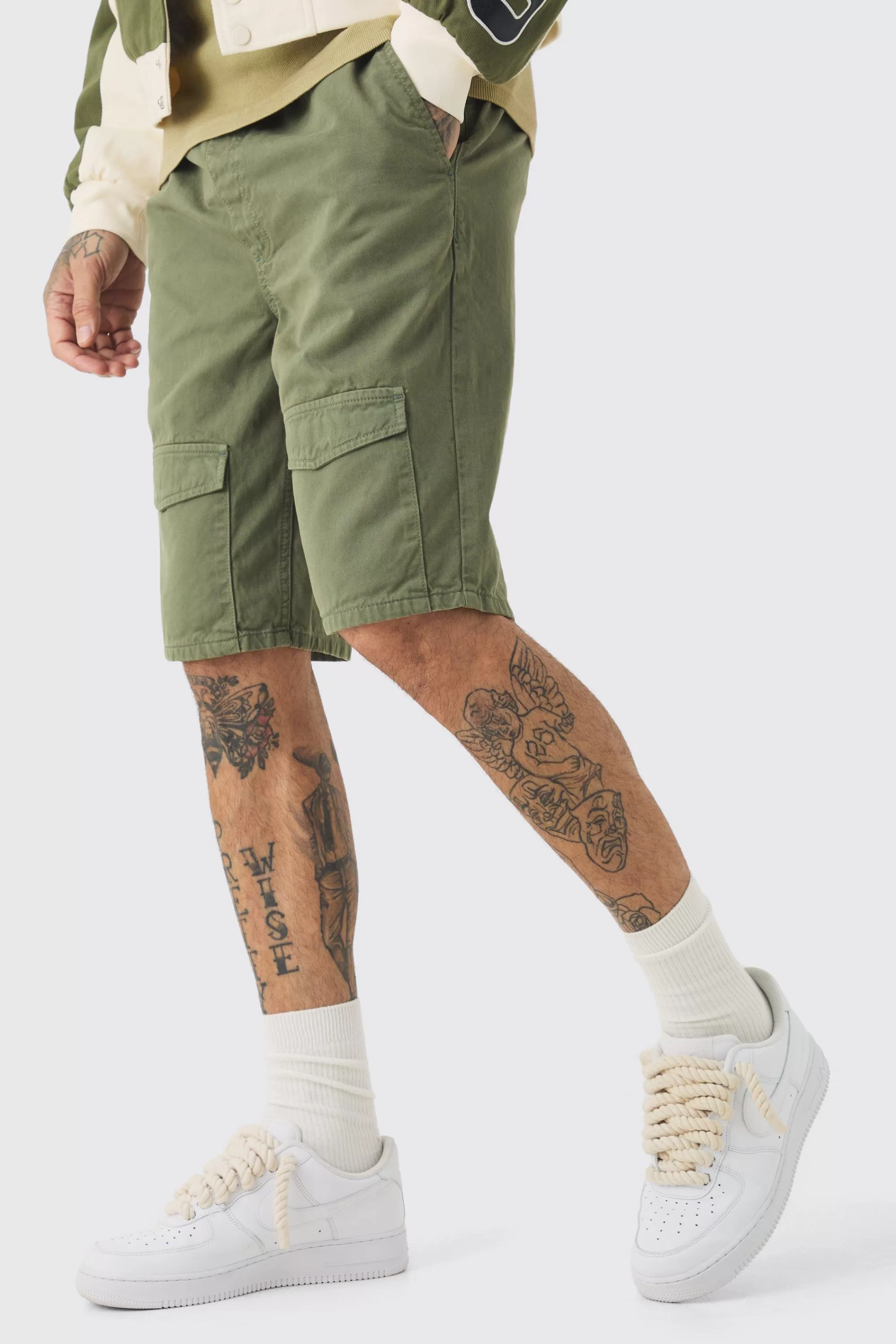 boohooMAN Tall Elasticated Waist Relaxed Bungee Cord Shorts | UK
