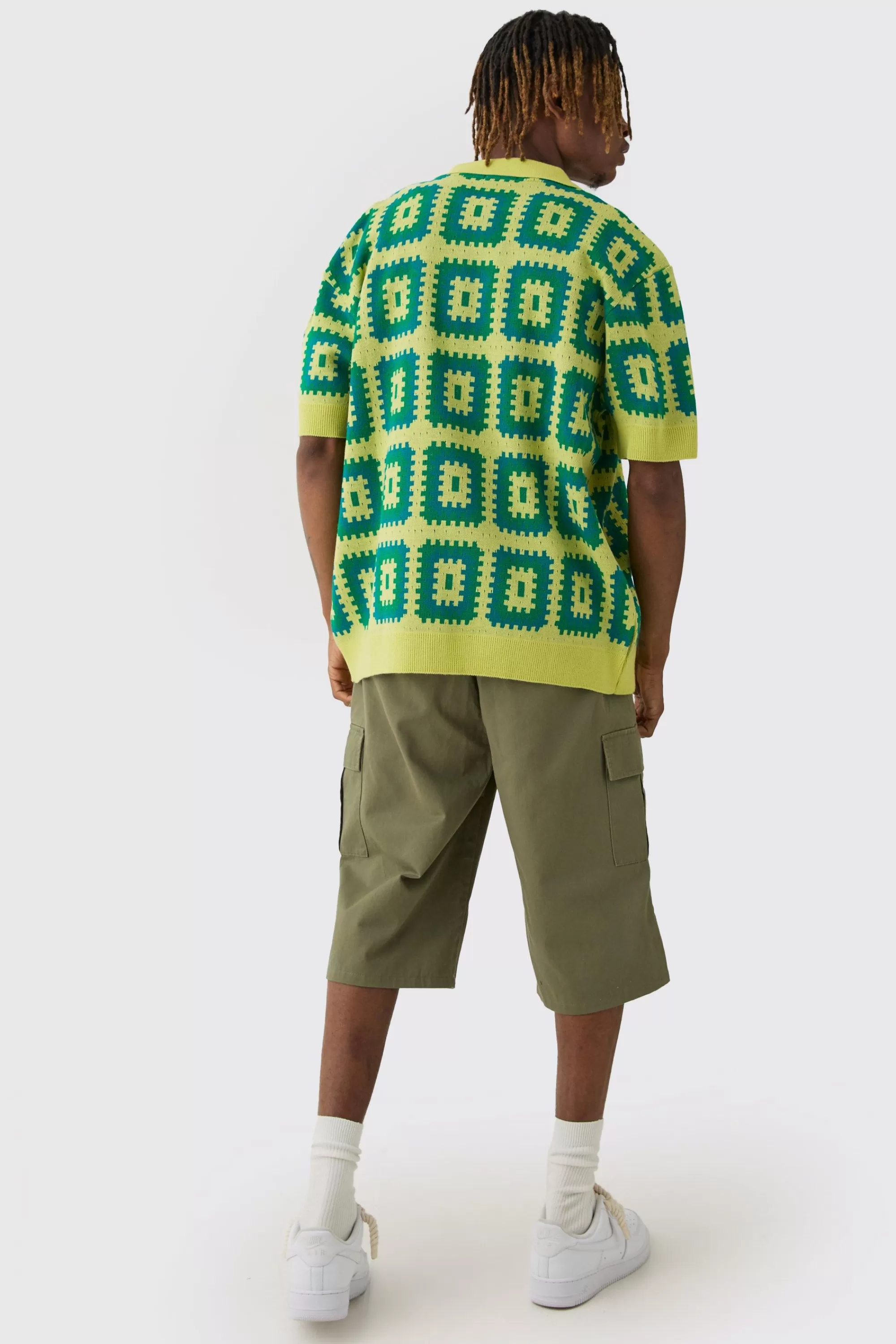 boohooMAN Tall Elasticated Waist Relaxed Fit Cargo Jorts | UK