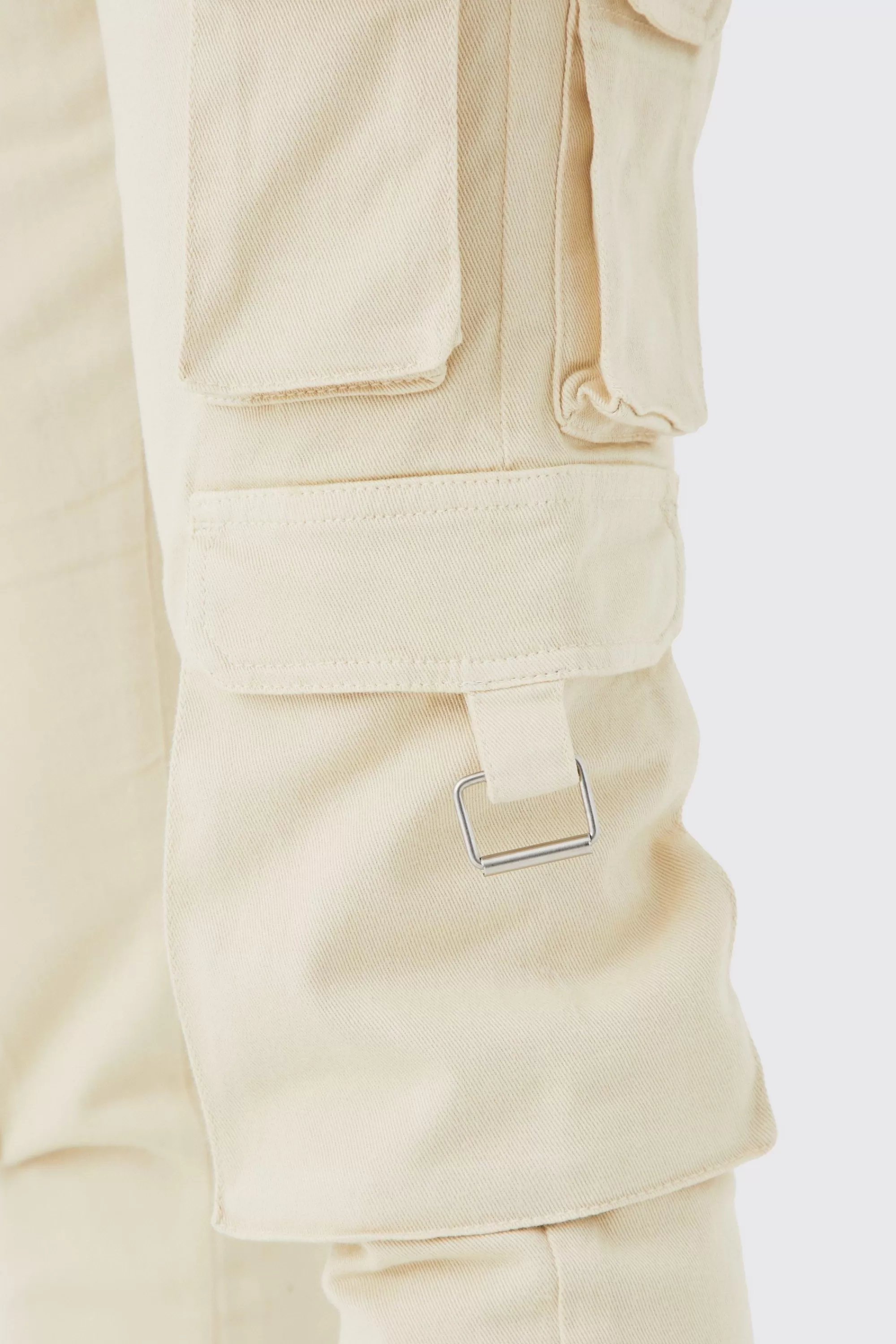 boohooMAN Tall Fixed Waist Skinny Stacked Multi Cargo Trouser | UK