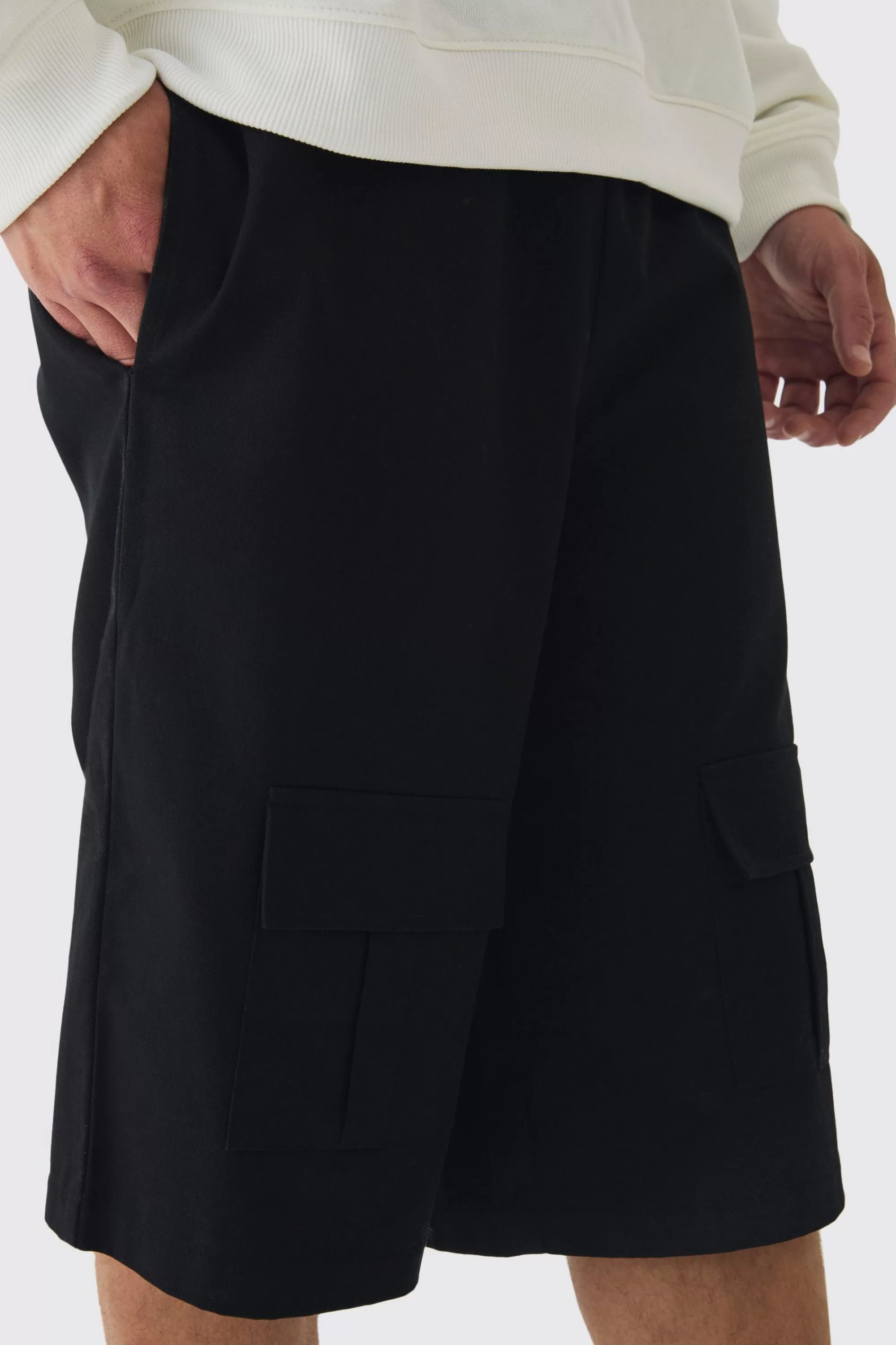 boohooMAN Tall Front Pocket Twill Overdyed Cargo Jort | UK