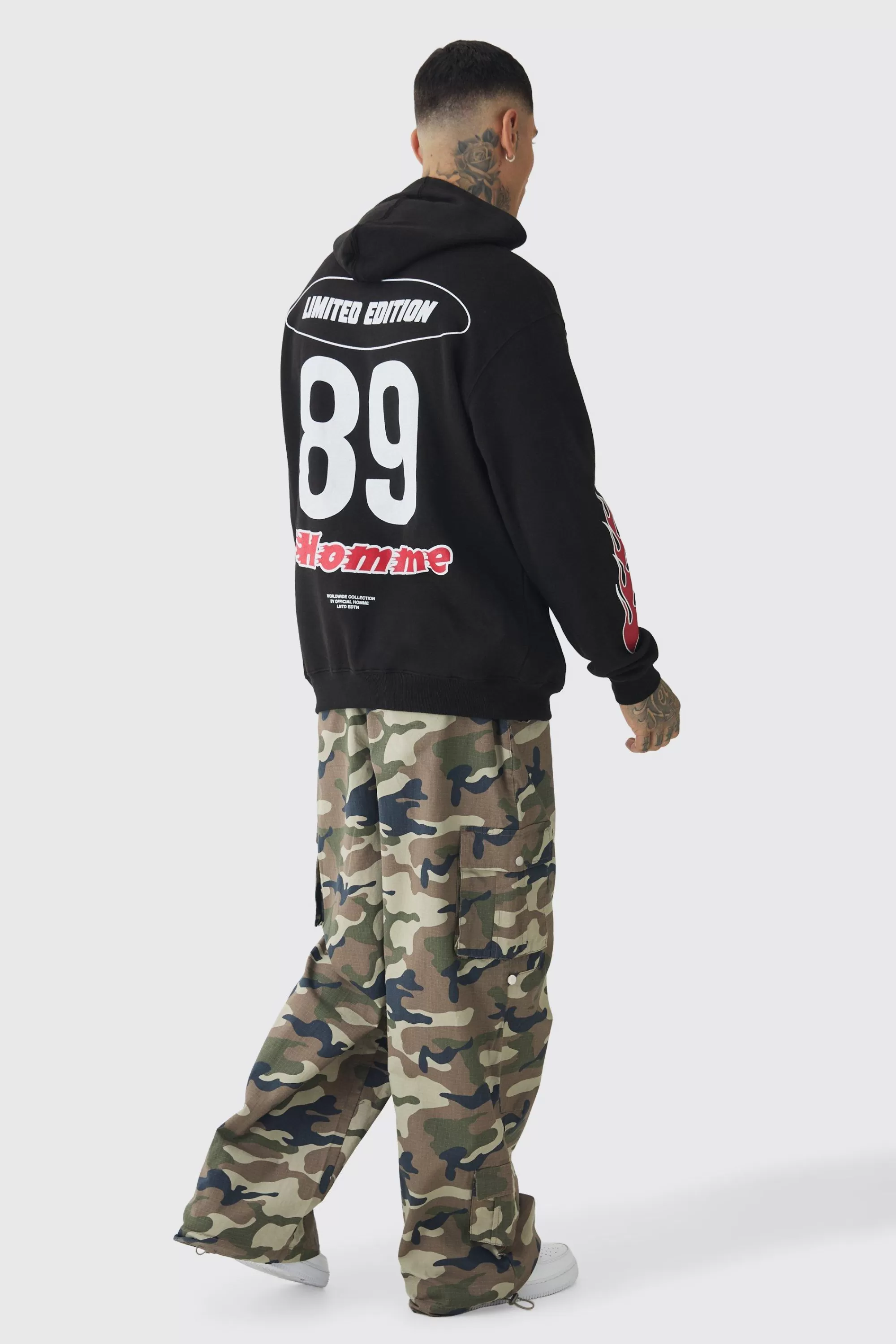 boohooMAN Tall Homme Racing Oversized Hoodie | UK