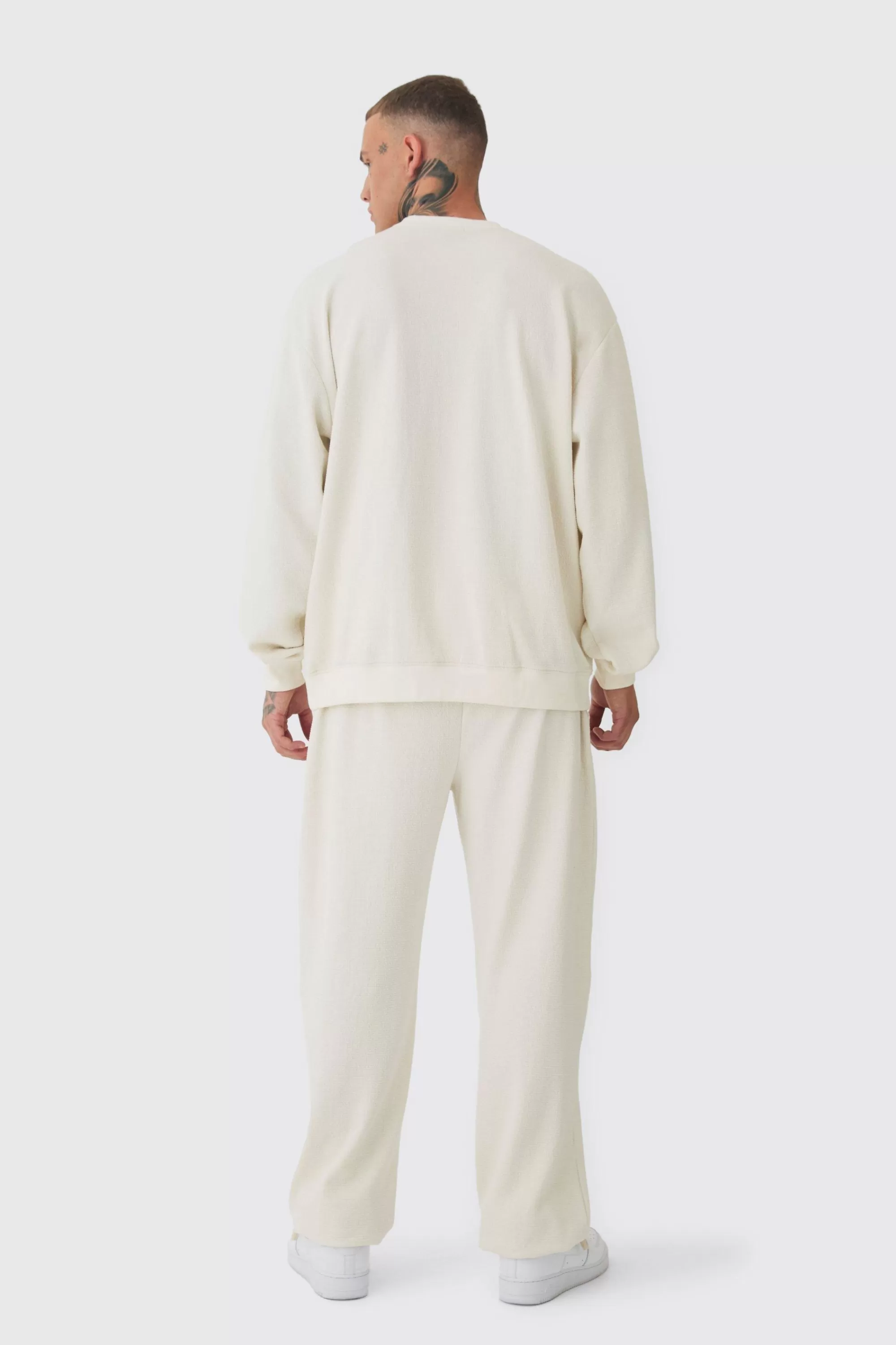 boohooMAN Tall Jacquard Knit Drawcord Joggers | UK