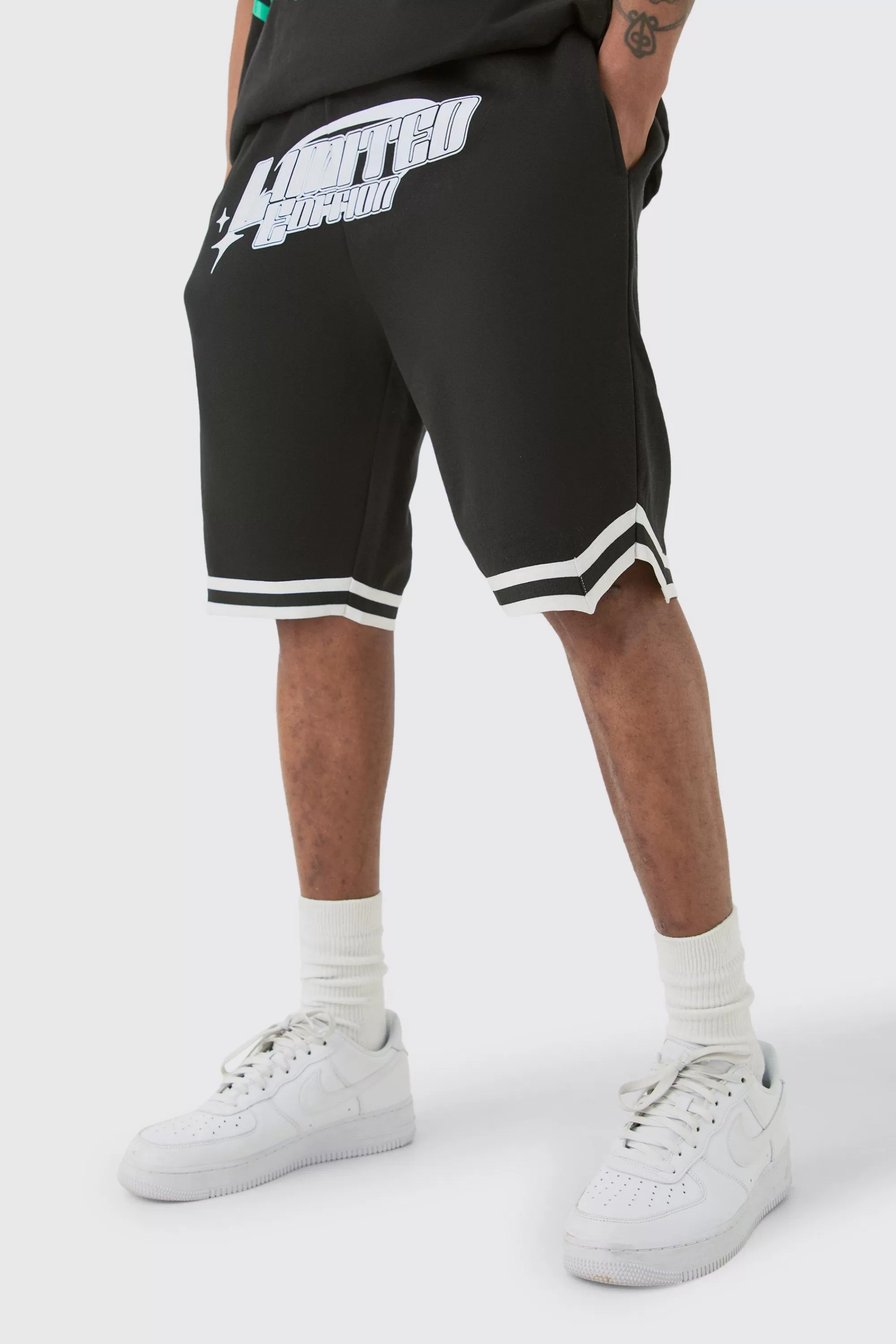 boohooMAN Tall Loose Fit Limited Edition Basketball Short In | UK