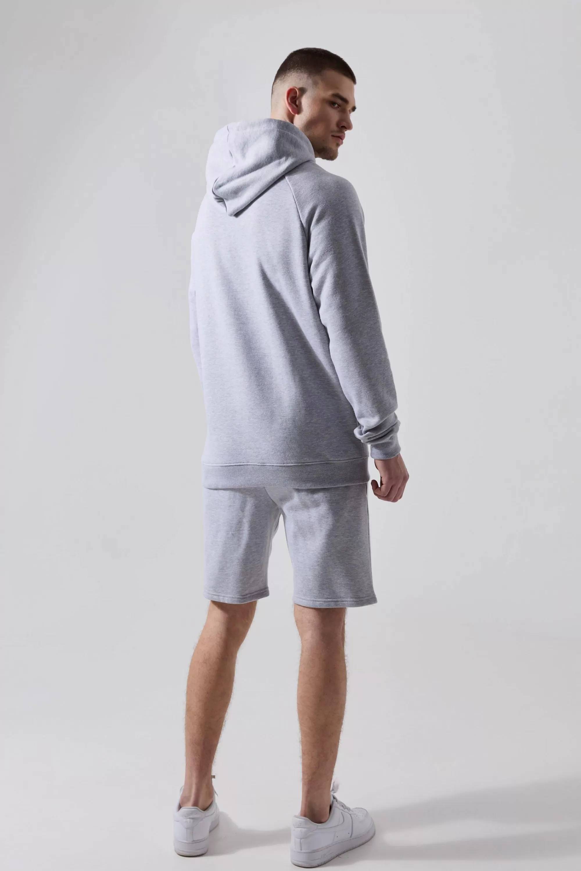 boohooMAN Tall Man Active Gym Regular Fit Training Hoodie & Short Set | UK
