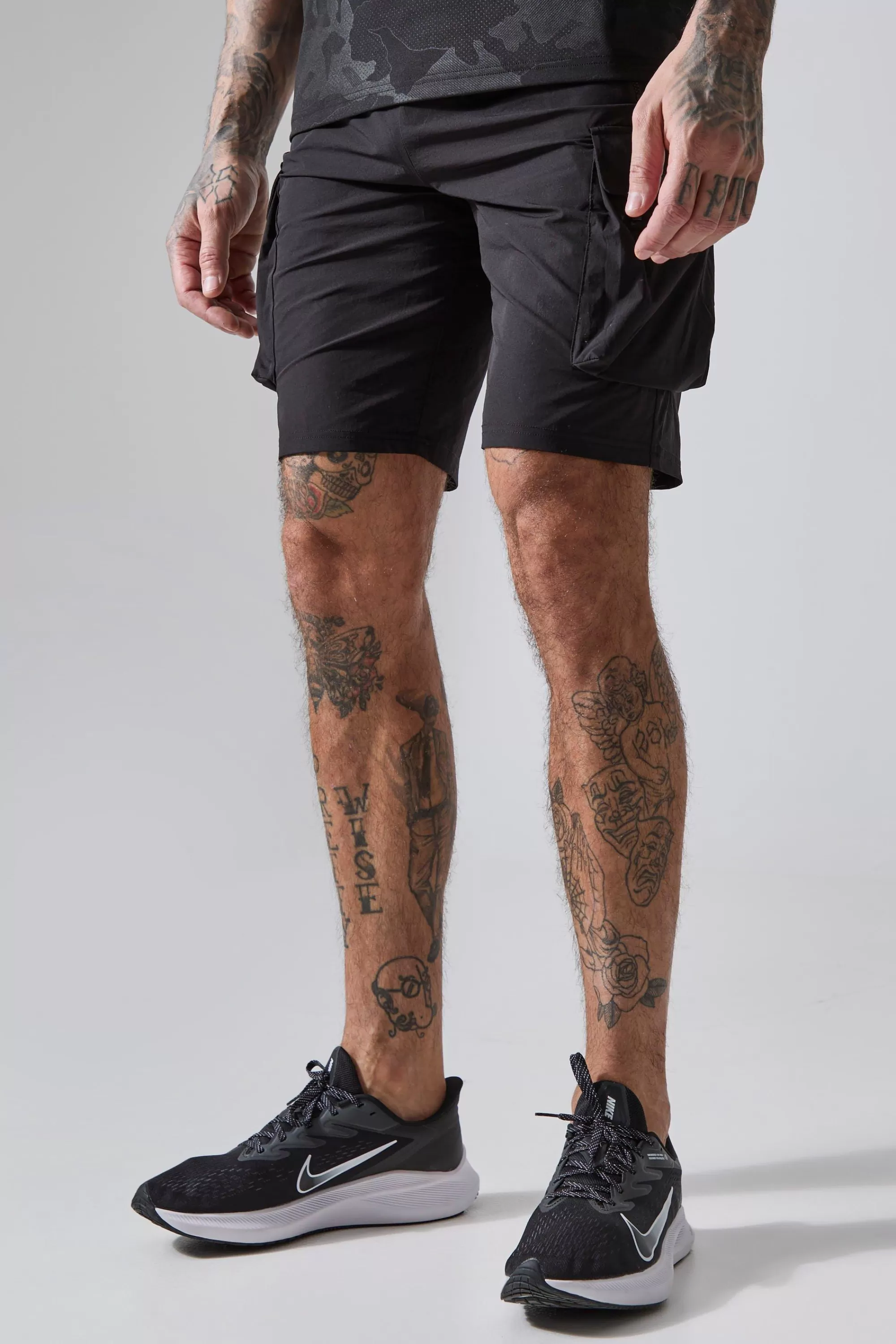 boohooMAN Tall Man Active Lightweight Cargo Shorts | UK
