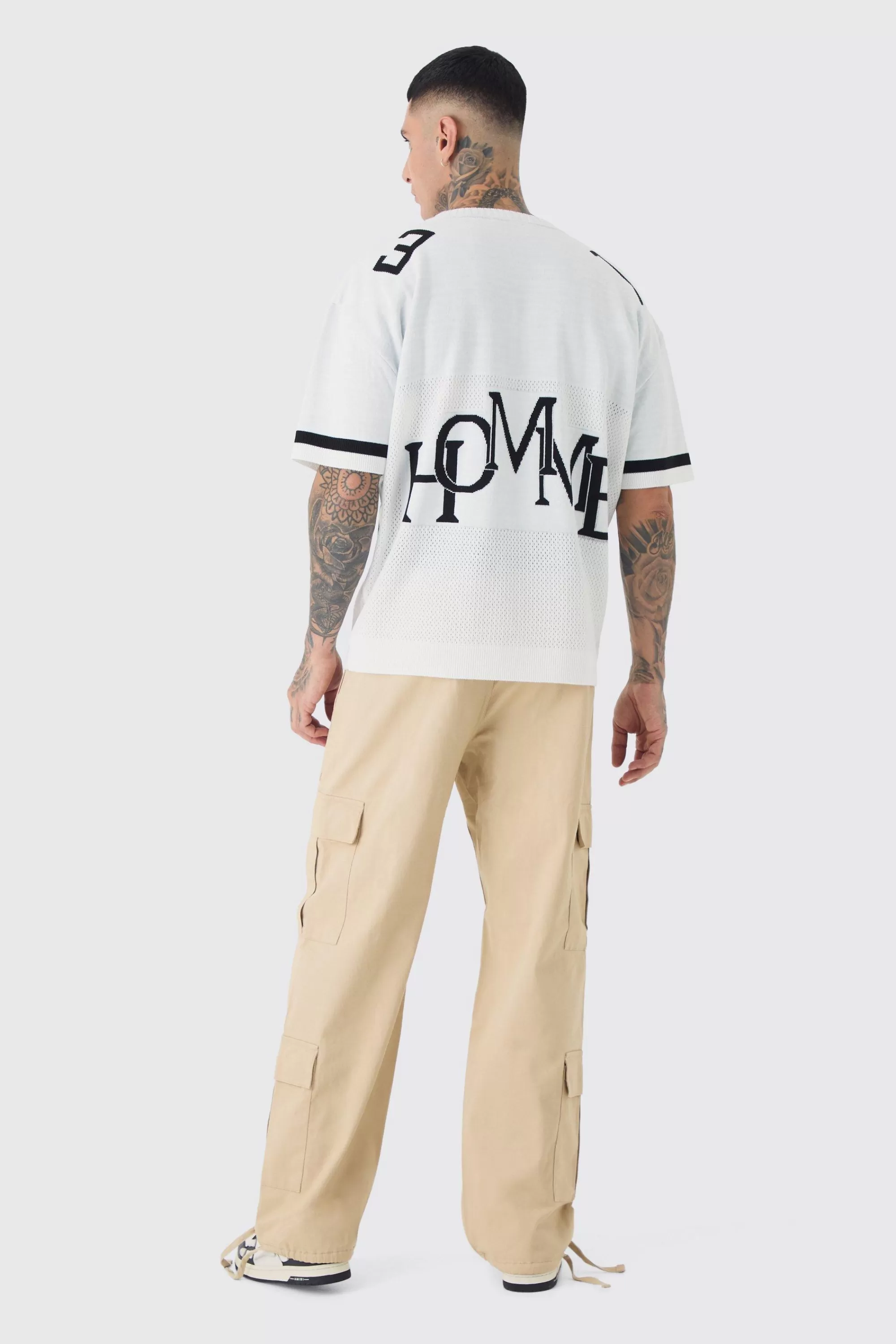 boohooMAN Tall Multi Cargo Gusset Baggy Cargo Trousers | UK
