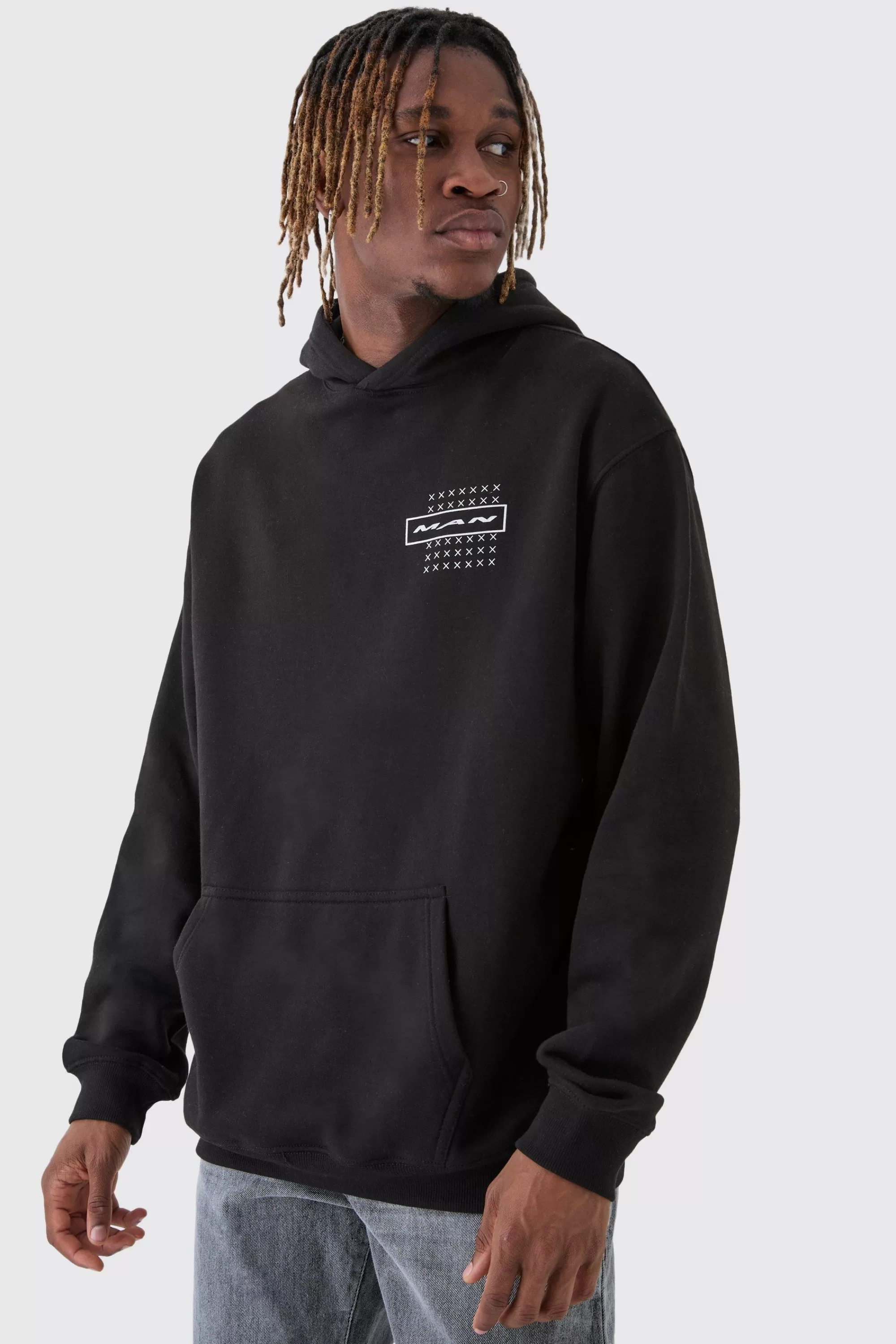 boohooMAN Tall Official Abstract Graphic Oversized Hoodie | UK