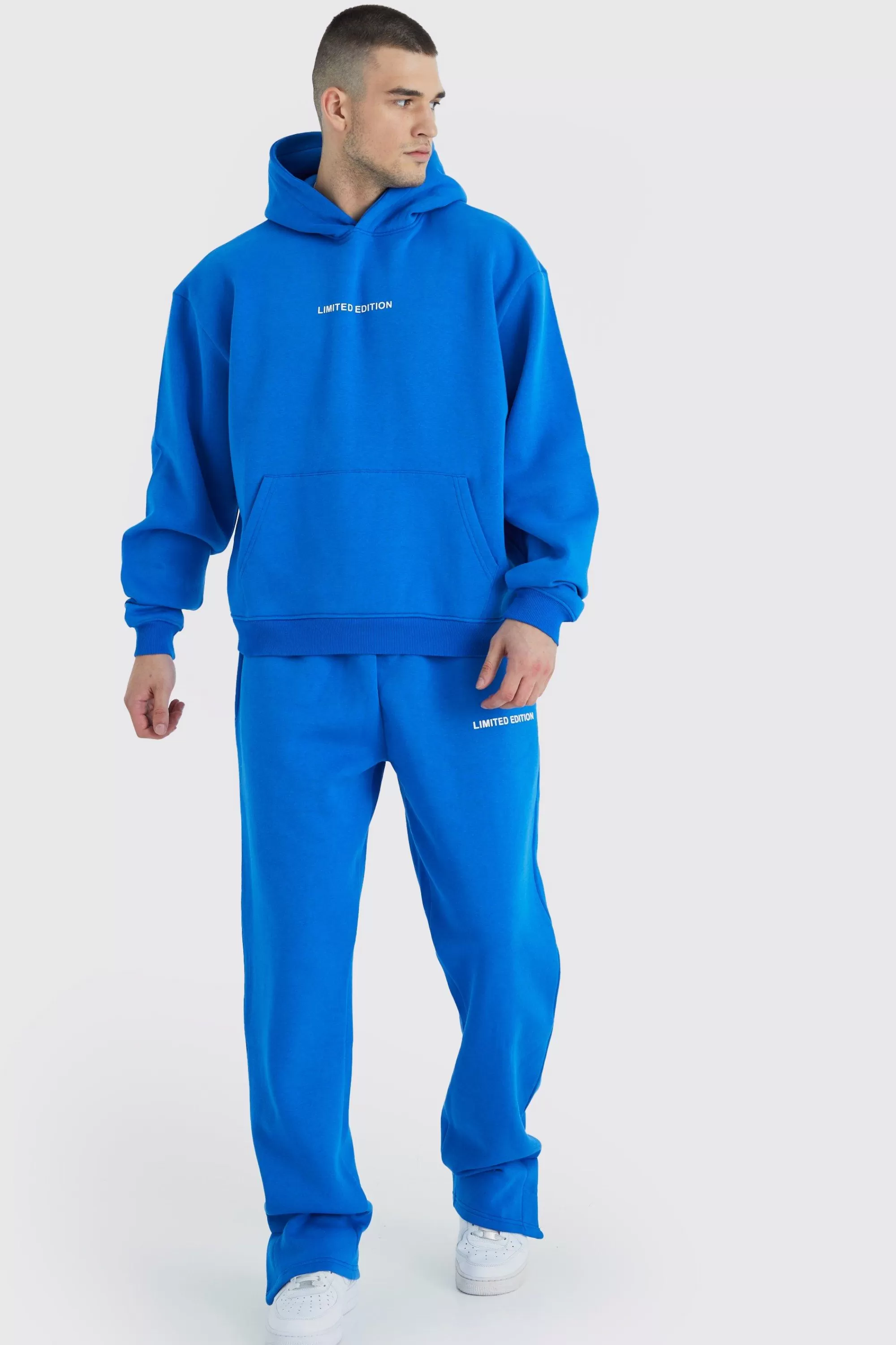 boohooMAN Tall Oversized Boxy Split Hem Tracksuit | UK