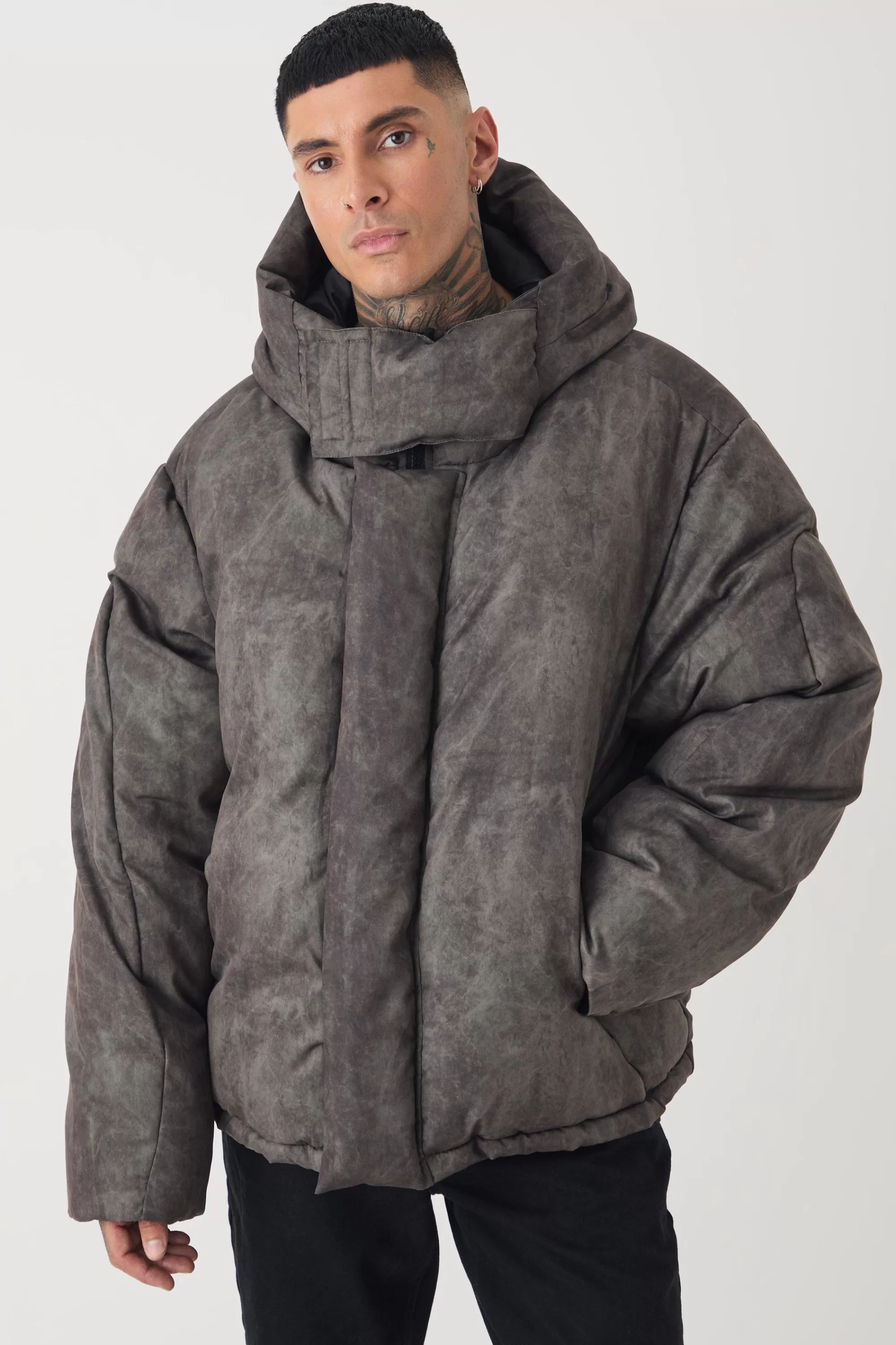 boohooMAN Tall Oversized Extreme Padded Fit Puffer Jacket In | UK