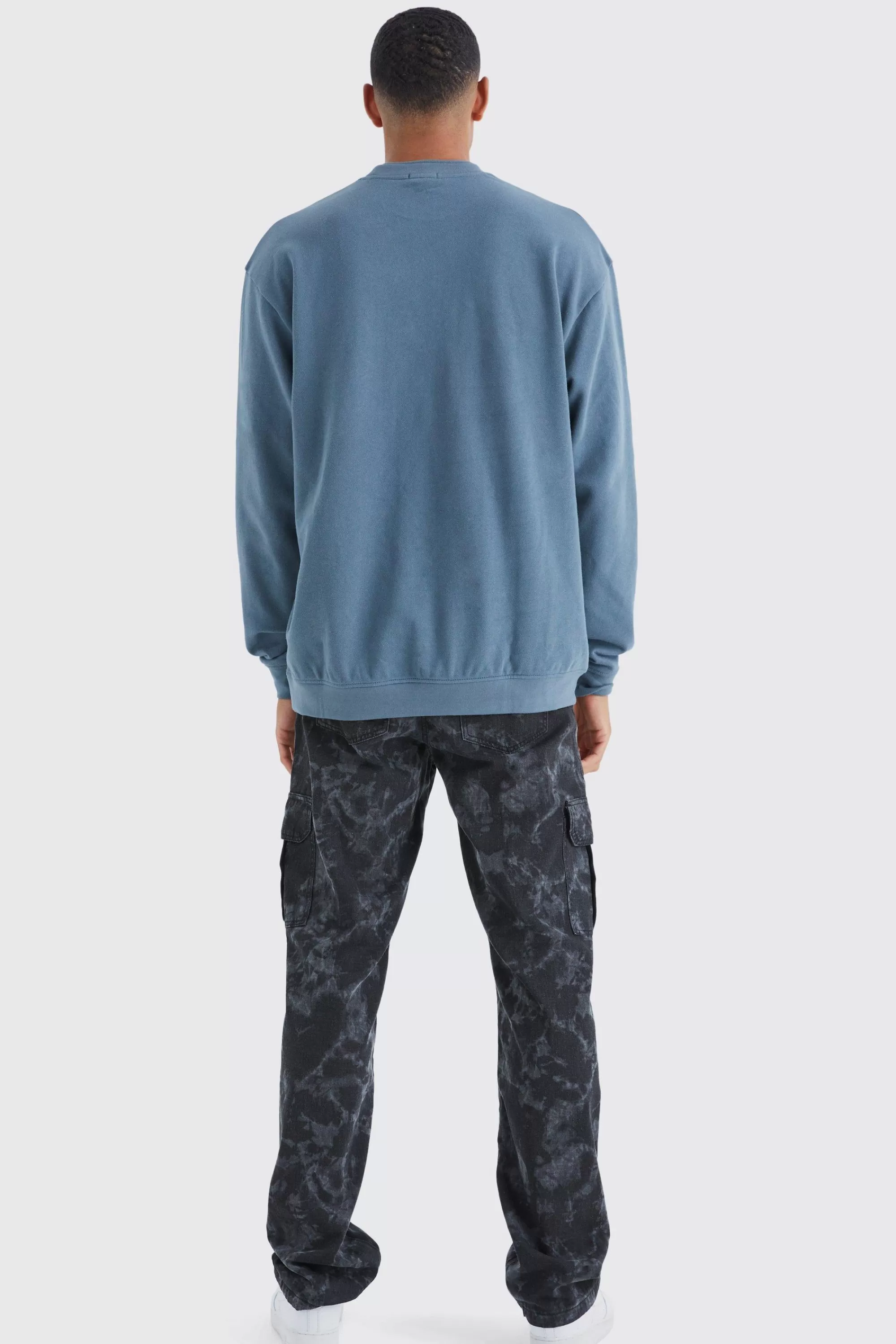 boohooMAN Tall Oversized Heavy Double Neck Sweatshirt | UK