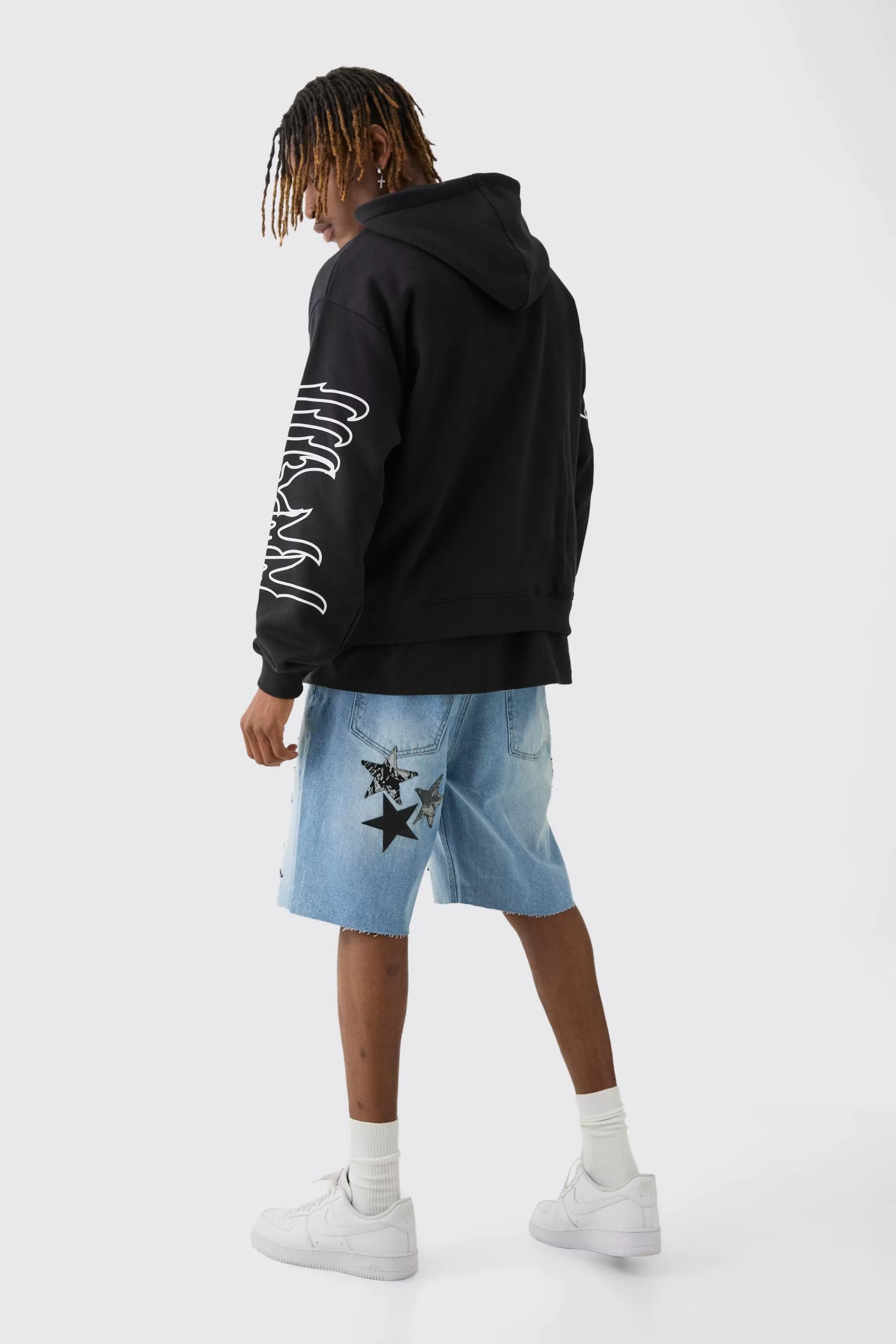 boohooMAN Tall Oversized Official Man Print Hoodie | UK