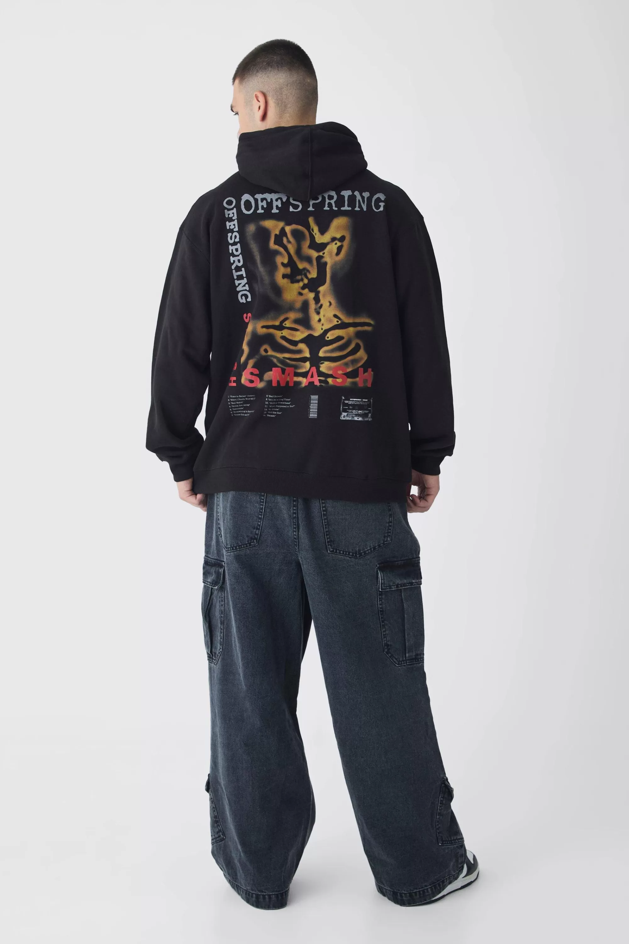 boohooMAN Tall Oversized The Offspring License Back Print Hoodie | UK