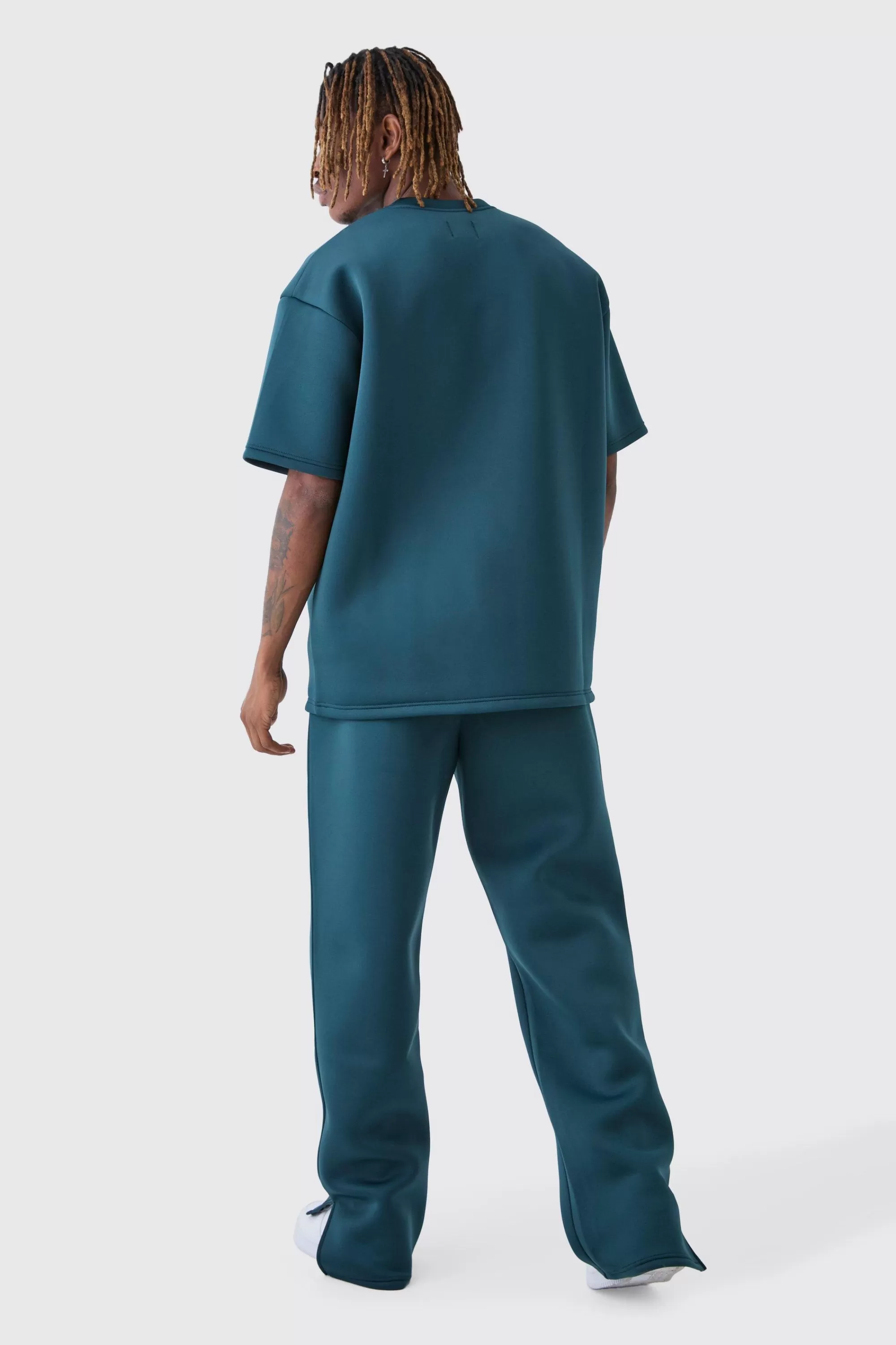 boohooMAN Tall Scuba Split Hem Joggers | UK
