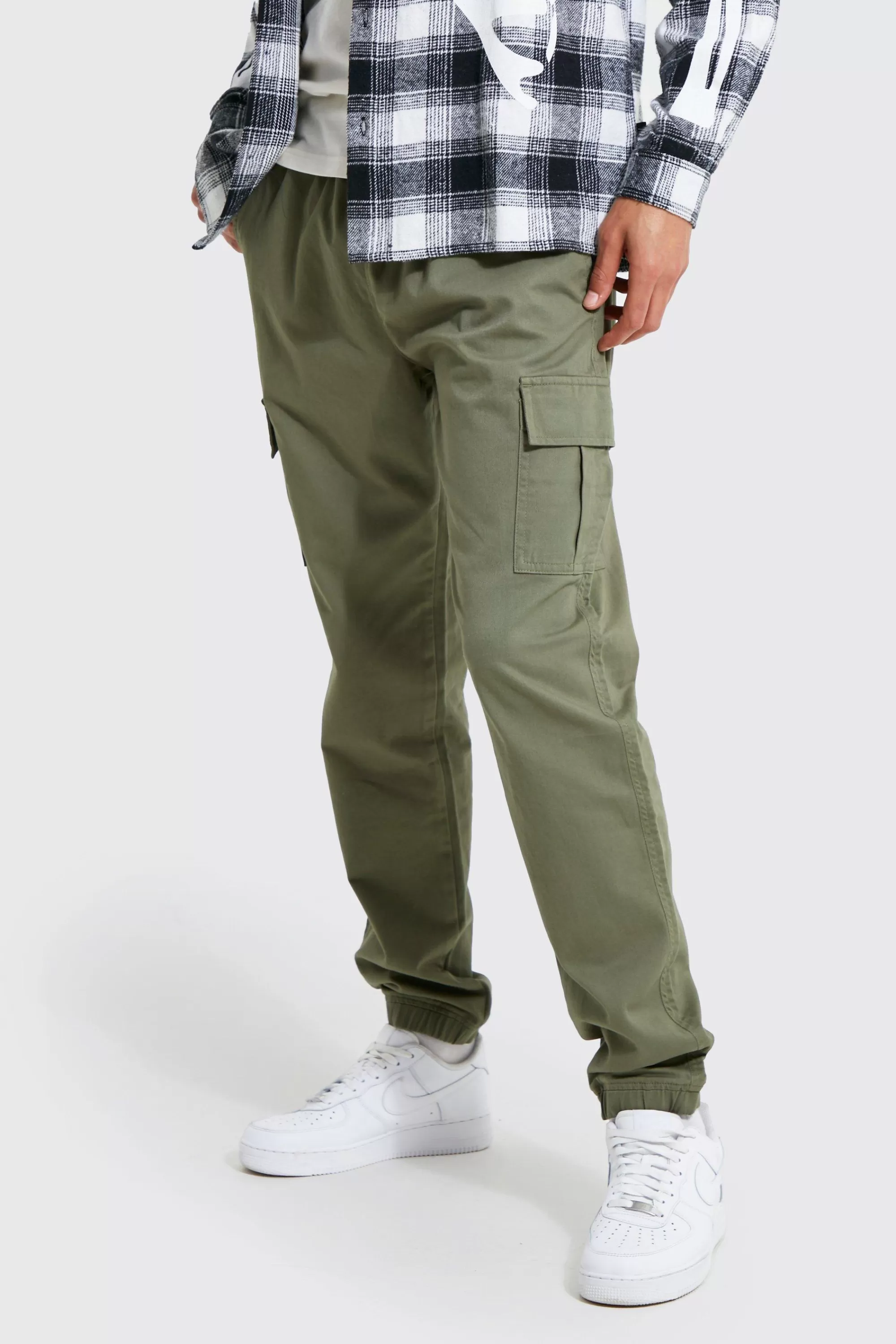 boohooMAN Tall Slim Fit Cargo Trousers | UK