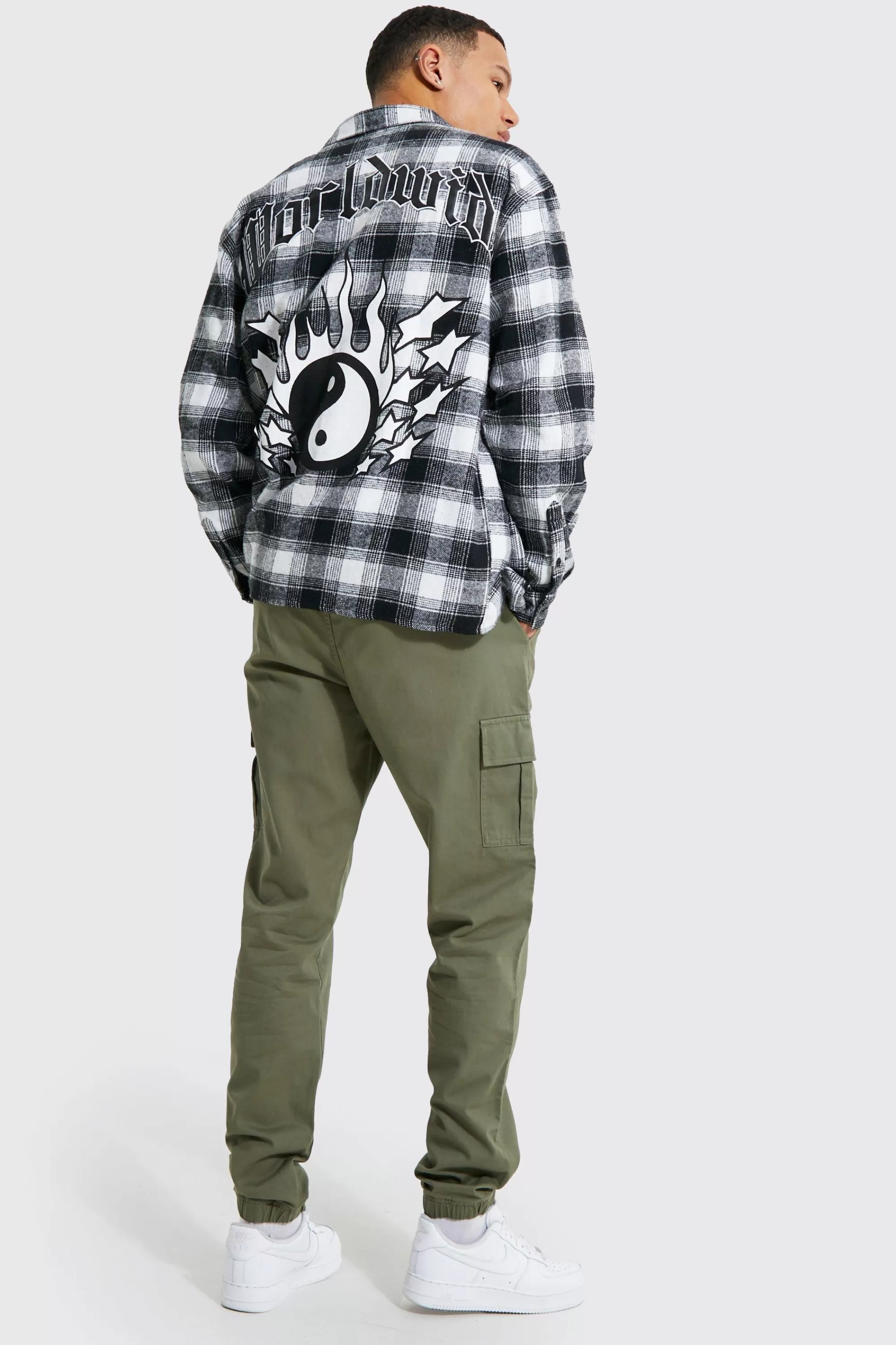 boohooMAN Tall Slim Fit Cargo Trousers | UK