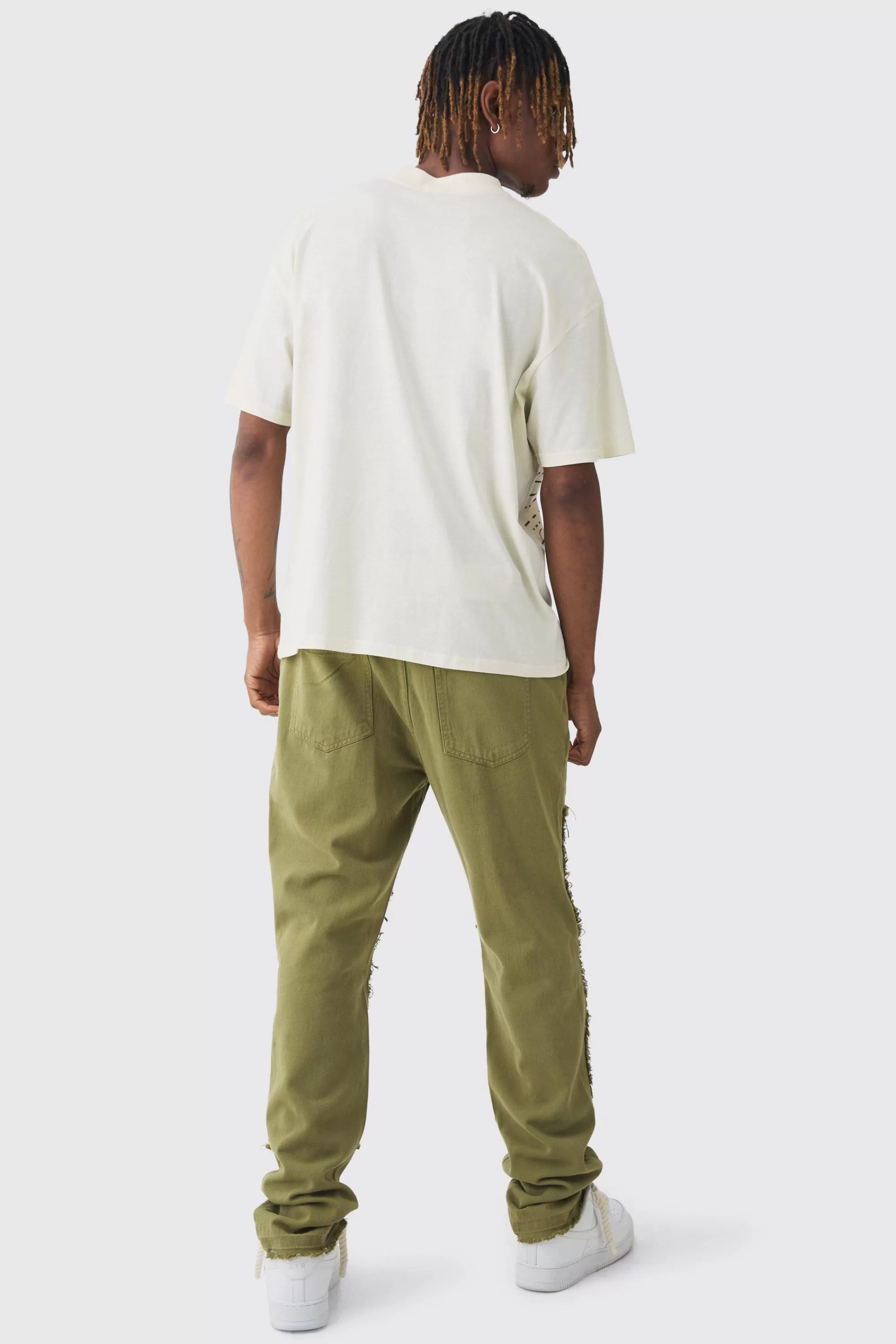 boohooMAN Tall Slim Leg Overdyed Carpenter Trouser In | UK
