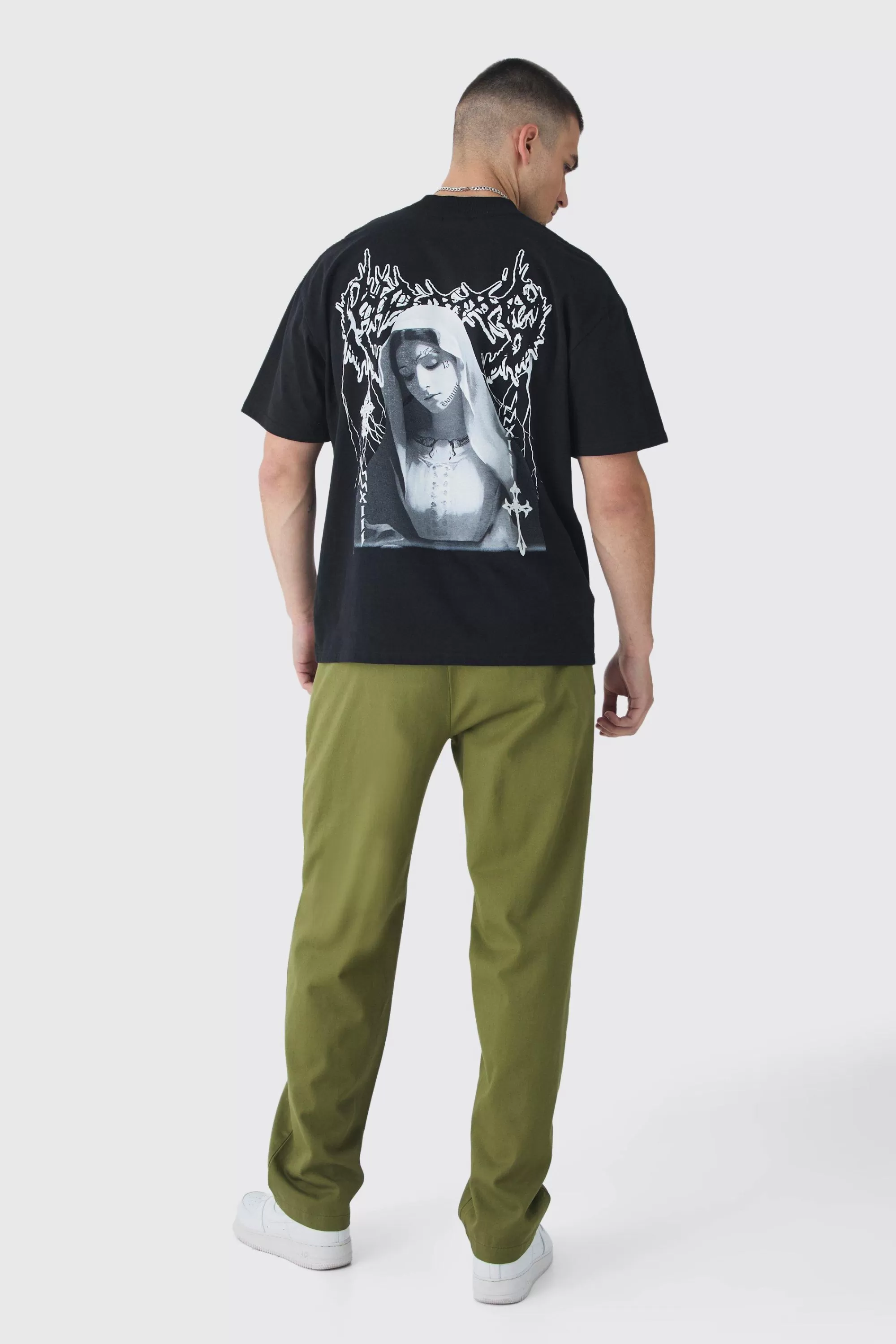 boohooMAN Tall Straight Fit Front Pocket Twill Overdyed Cargo Trouser | UK