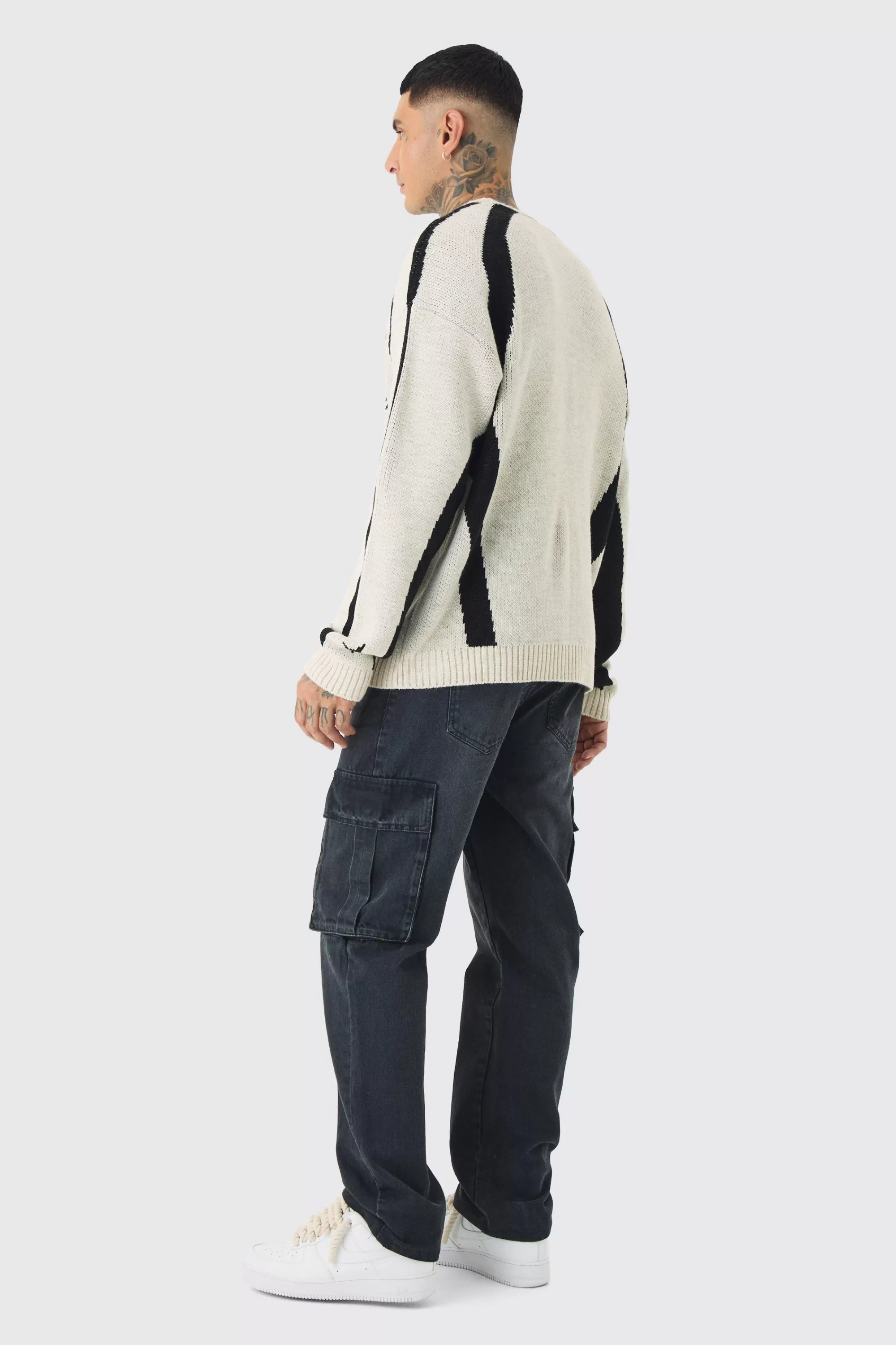boohooMAN Tall Straight Rigid Cargo Jeans | UK