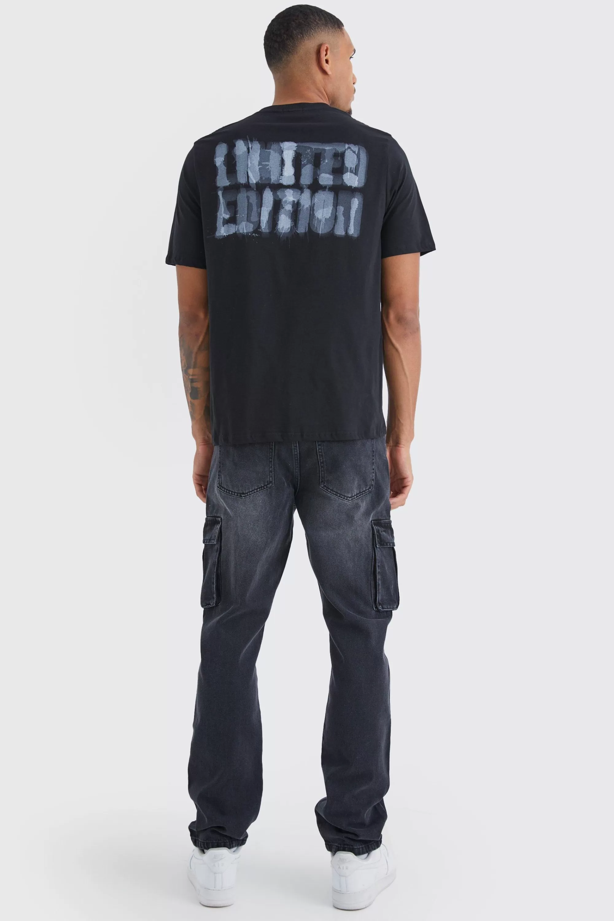 boohooMAN Tall Straight Rigid Cargo Jeans | UK