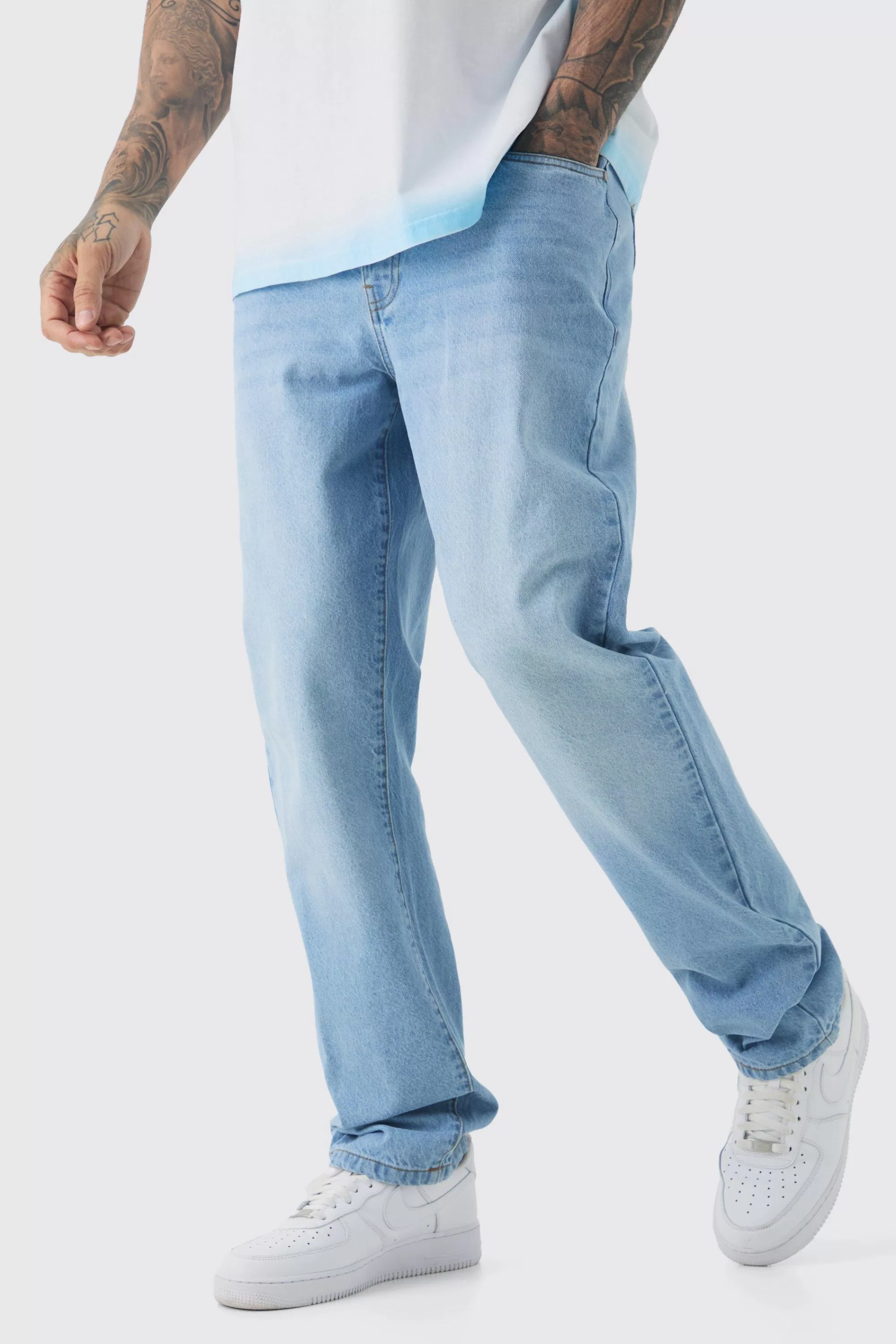 boohooMAN Tall Straight Rigid Jean | UK