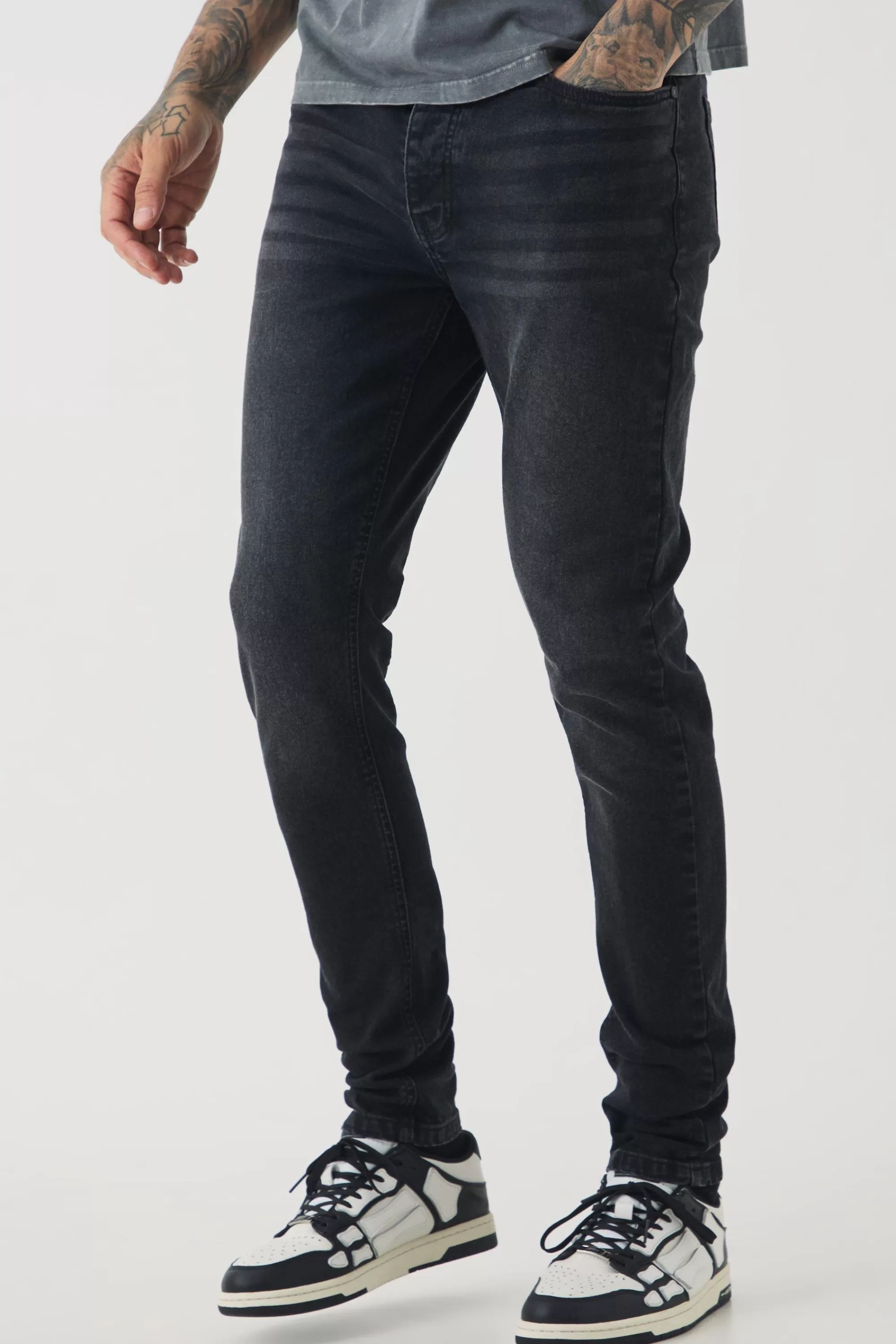 boohooMAN Tall Stretch Skinny Fit Jeans | UK