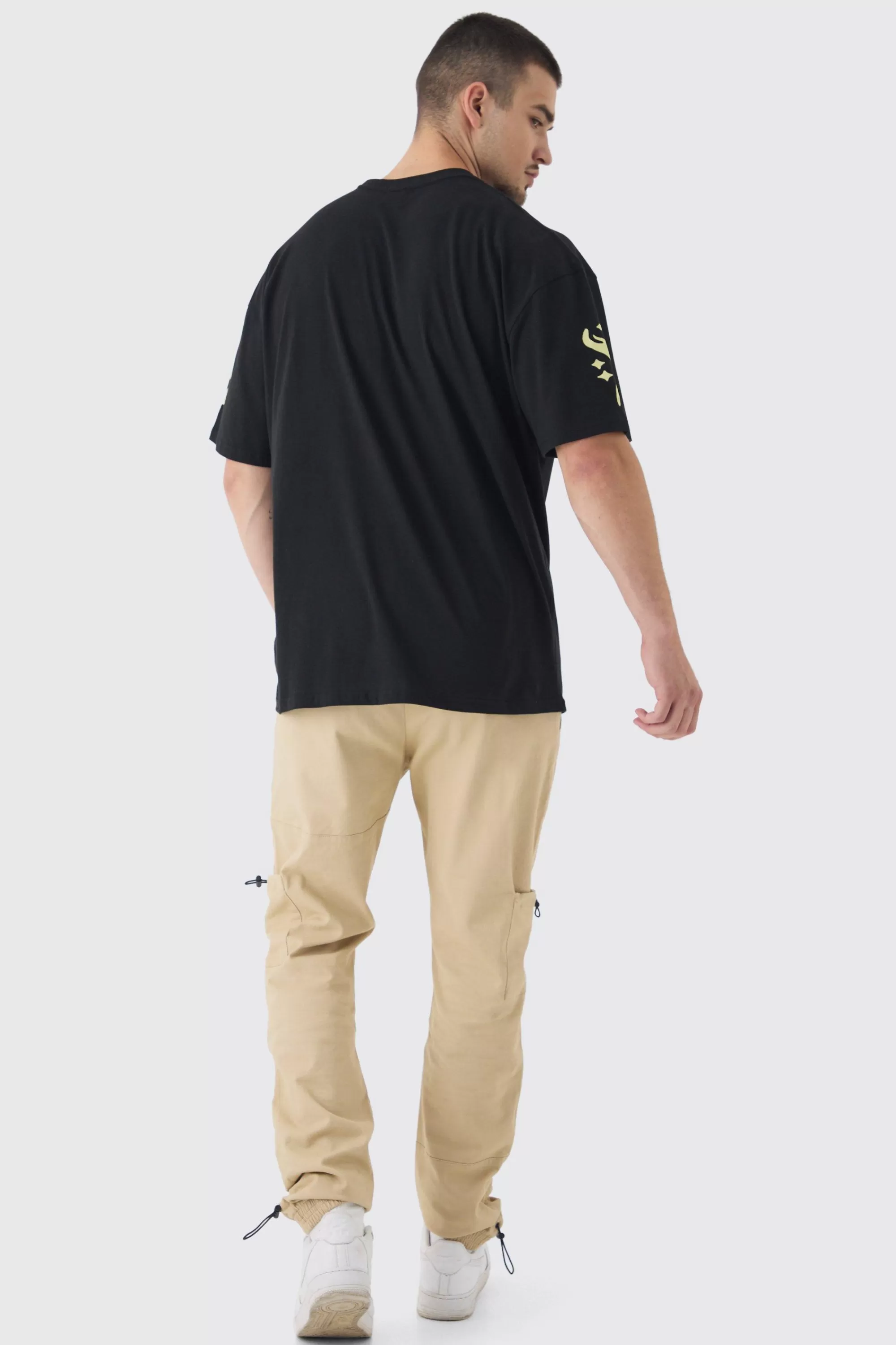 boohooMAN Tall Toggle Detail Slim Fit Cargo Joggers | UK