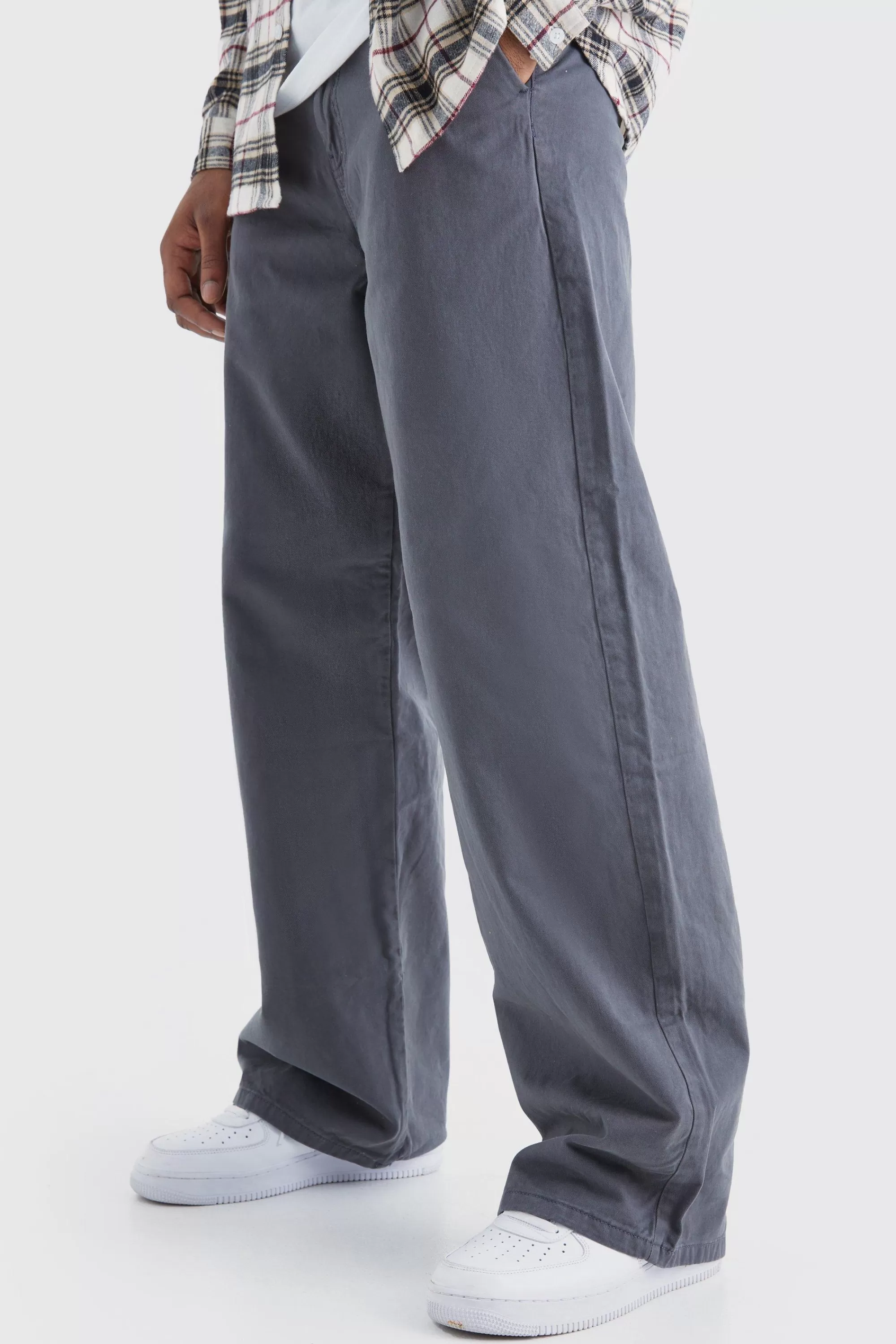 boohooMAN Tall Wide Fit Chino Trouser | UK