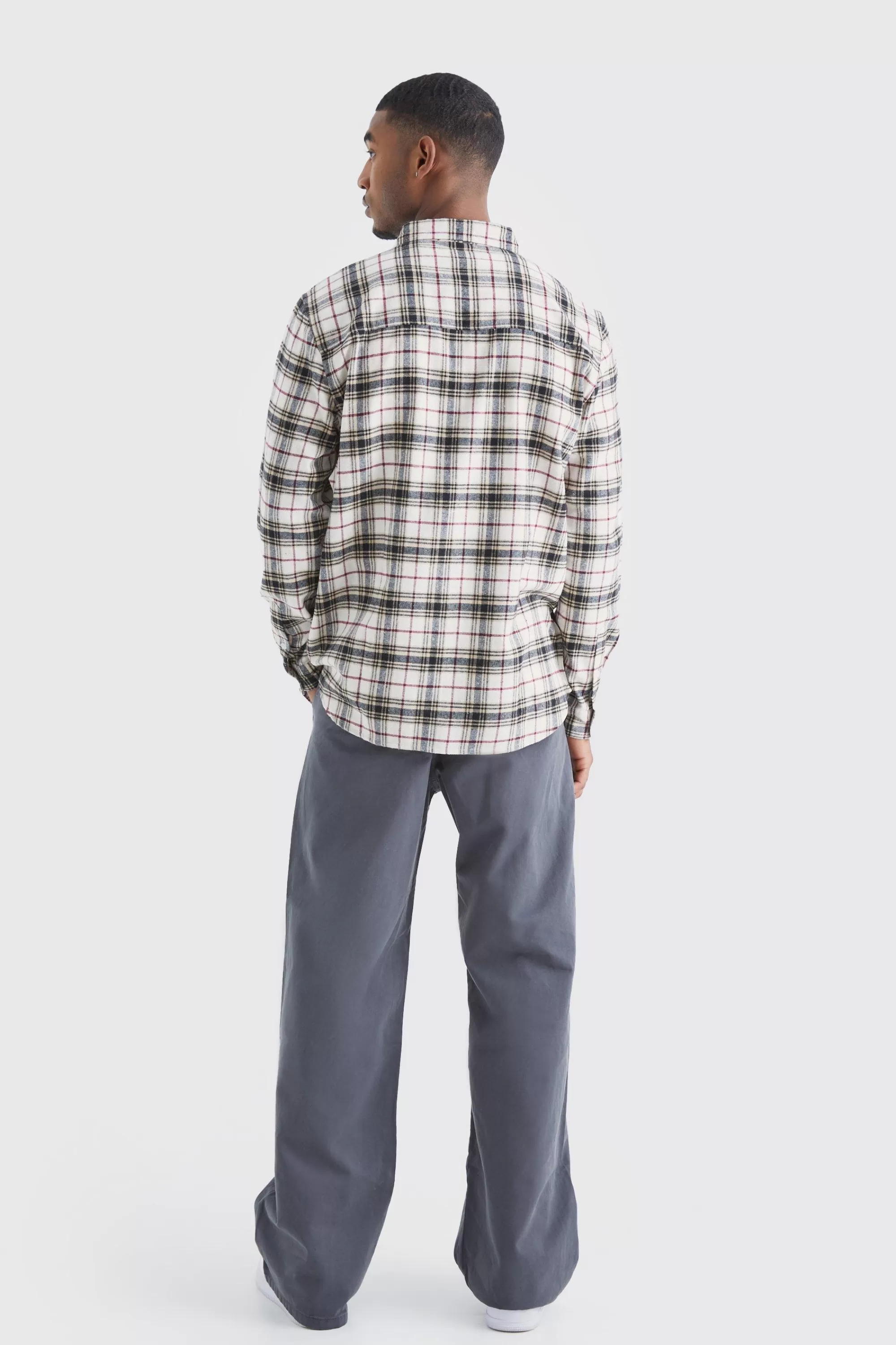 boohooMAN Tall Wide Fit Chino Trouser | UK