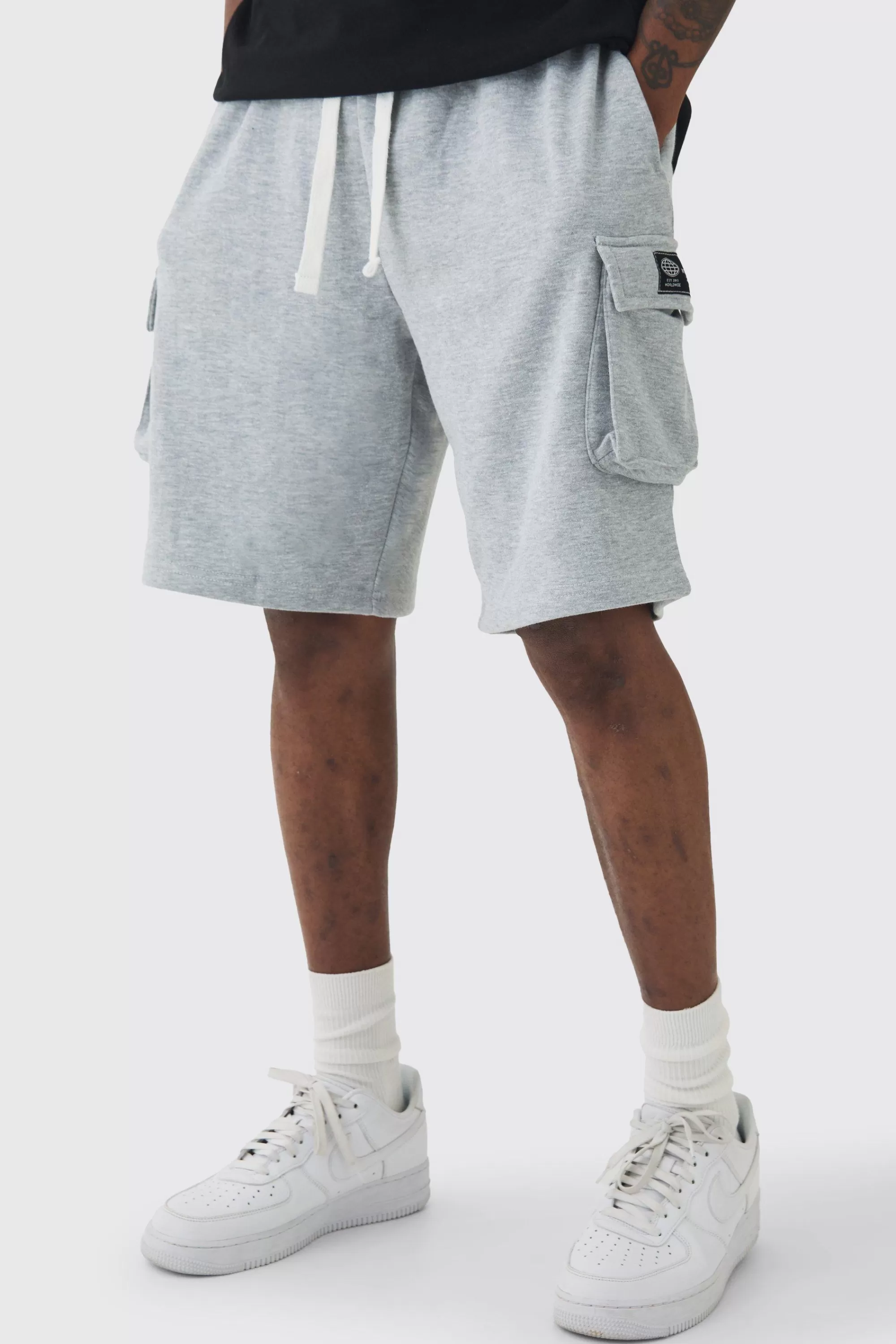 boohooMAN Tall Woven Tab Relaxed Fit Cargo Shorts | UK