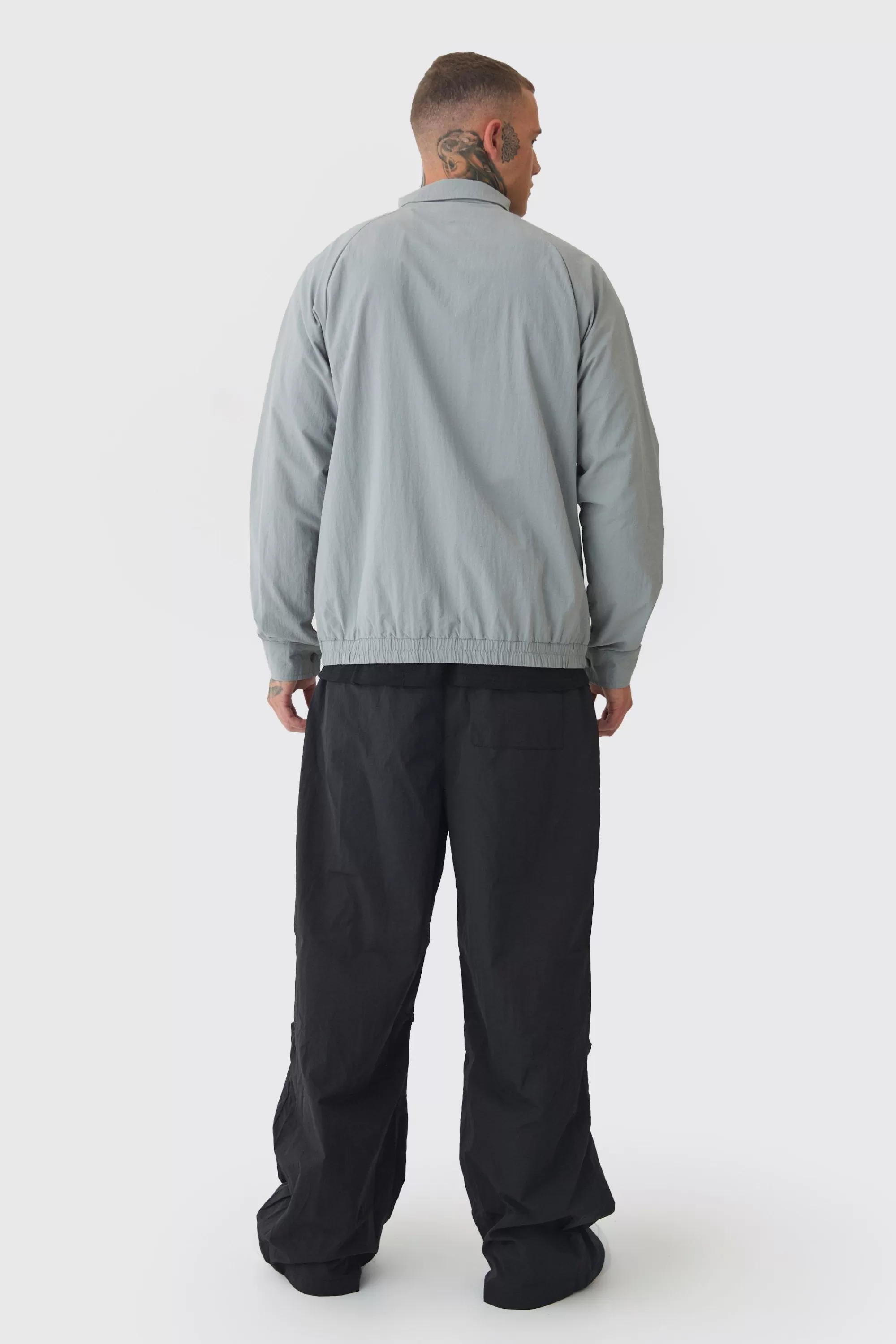 boohooMAN Tall Zip Up Lightweight Funnel Neck Jacket | UK