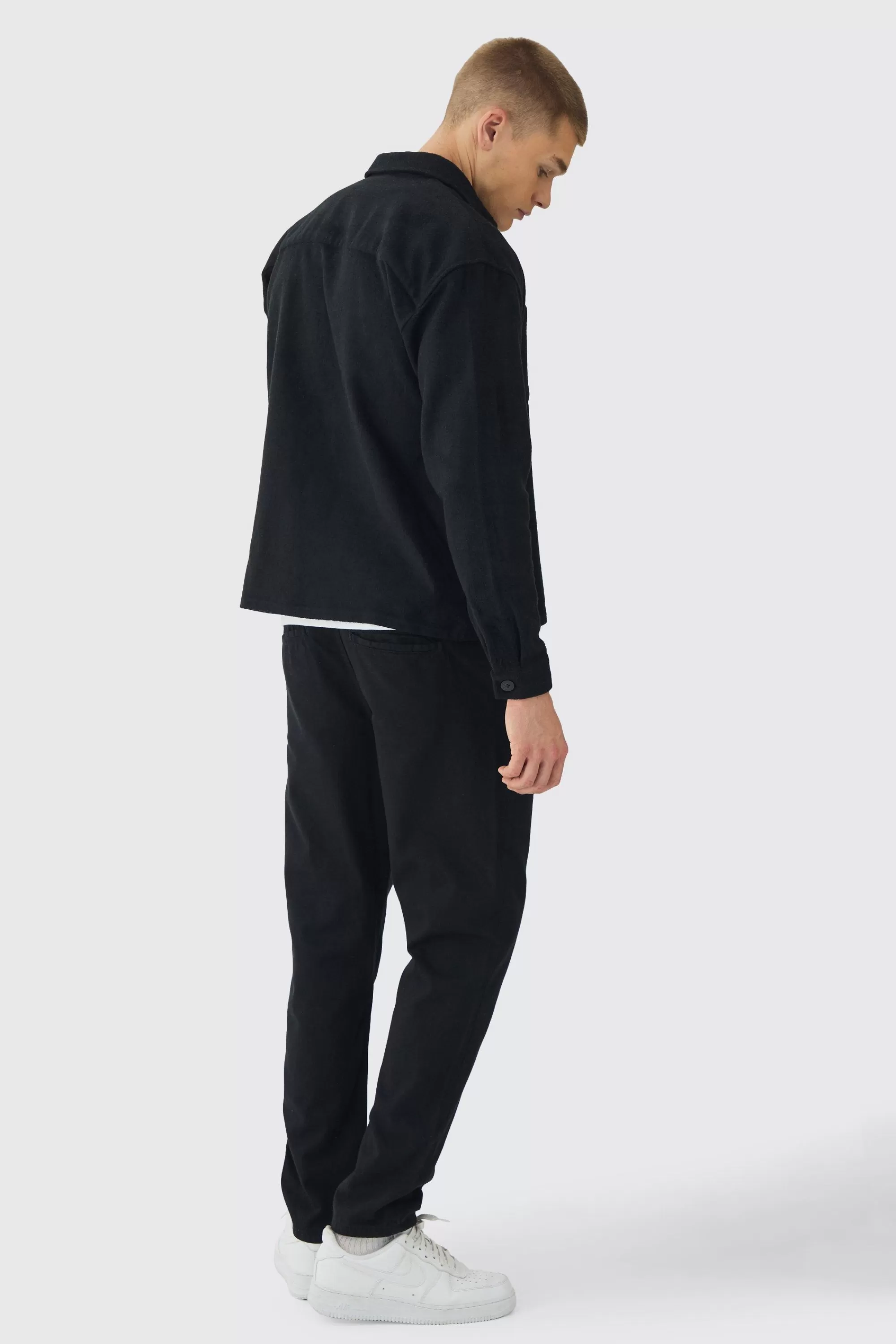 boohooMAN Tapered Chinos With Drawcords In | UK