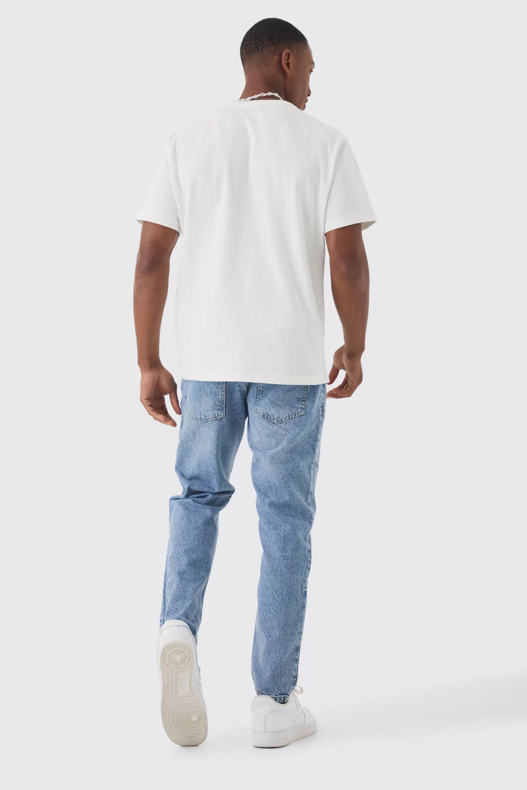 boohooMAN Tapered Fit Rigid Jeans | UK