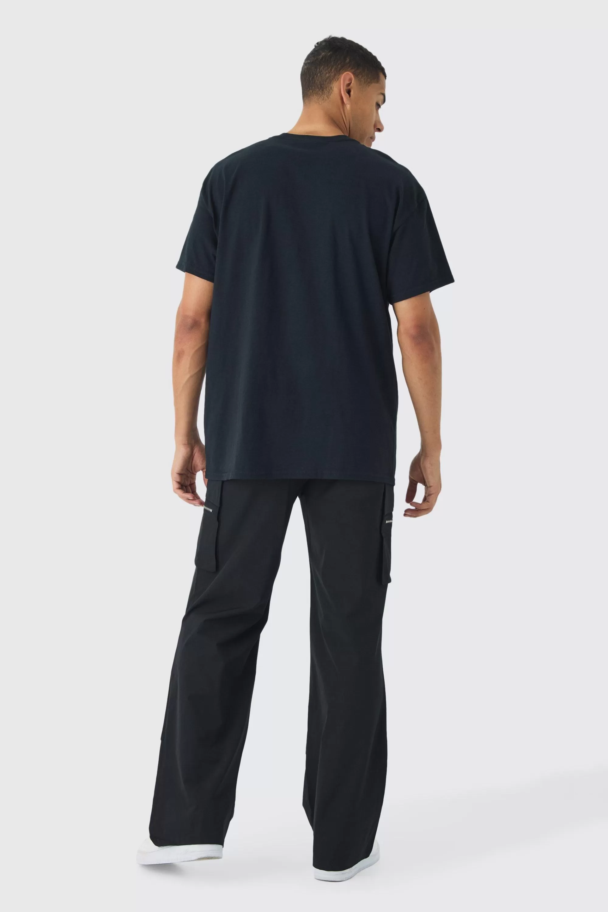boohooMAN Technical Stretch Cargo Parachute Pants | UK