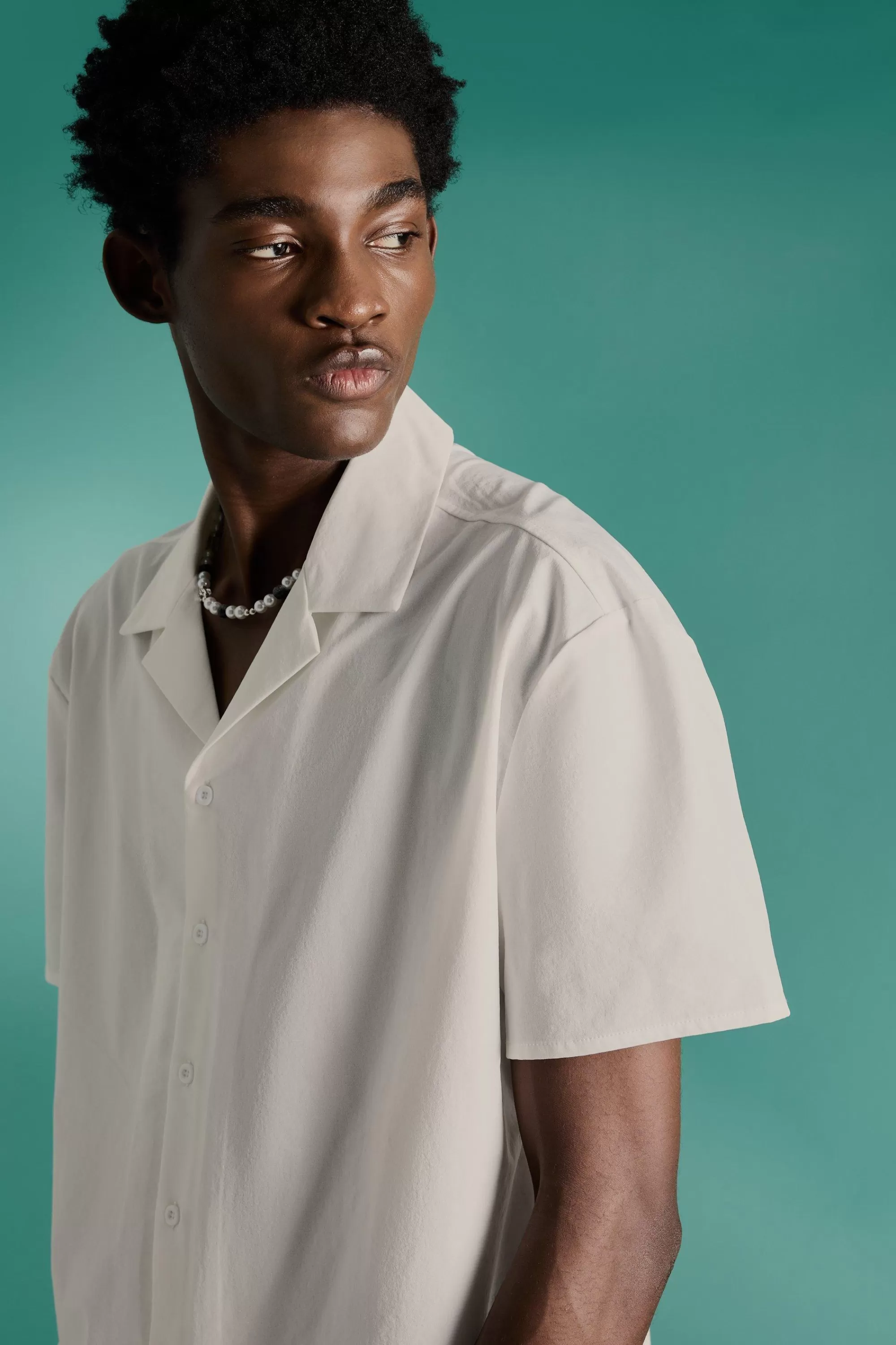 boohooMAN Technical Stretch Oversized Short Sleeve Shirt | UK