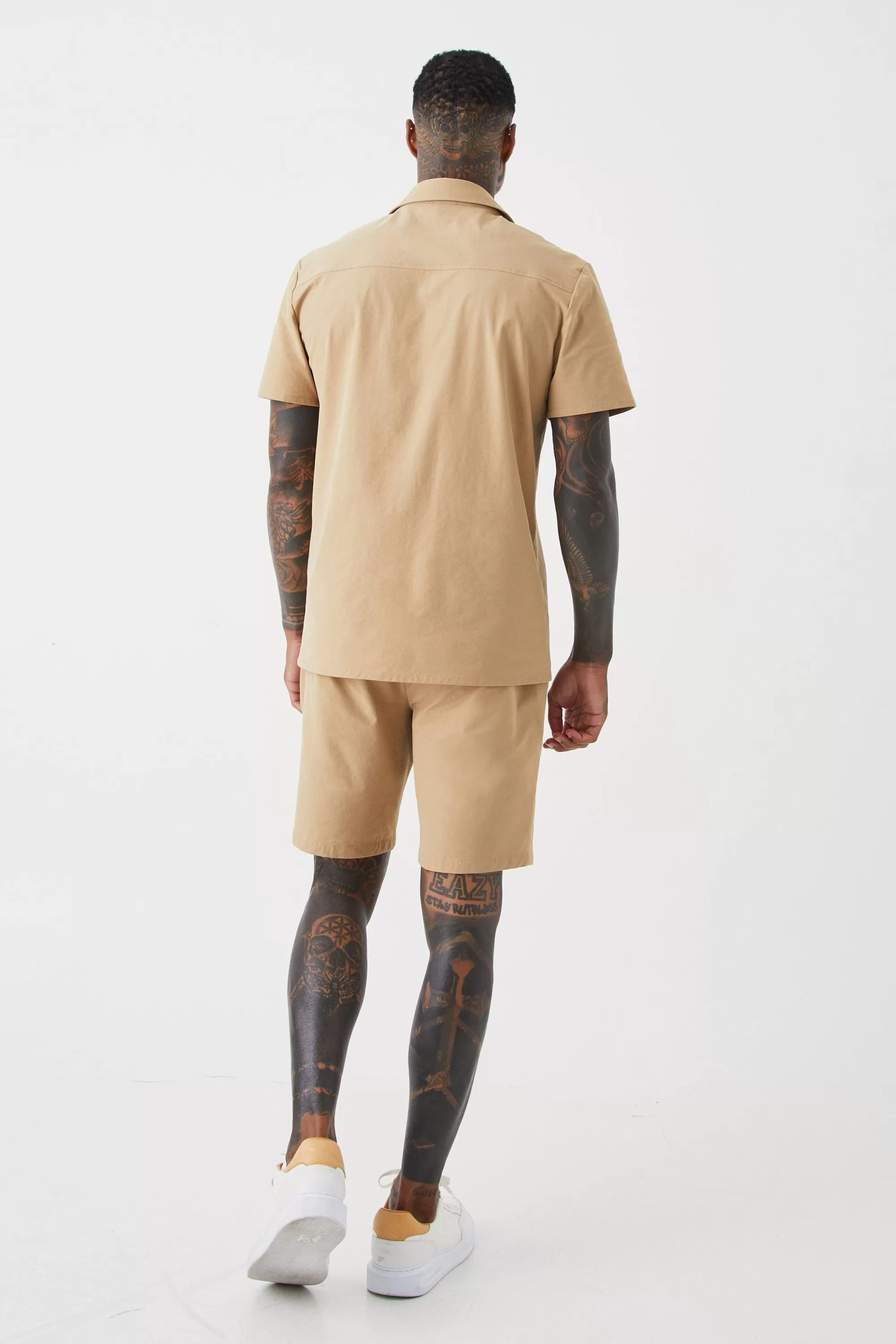 boohooMAN Technical Stretch Shirt & Short | UK