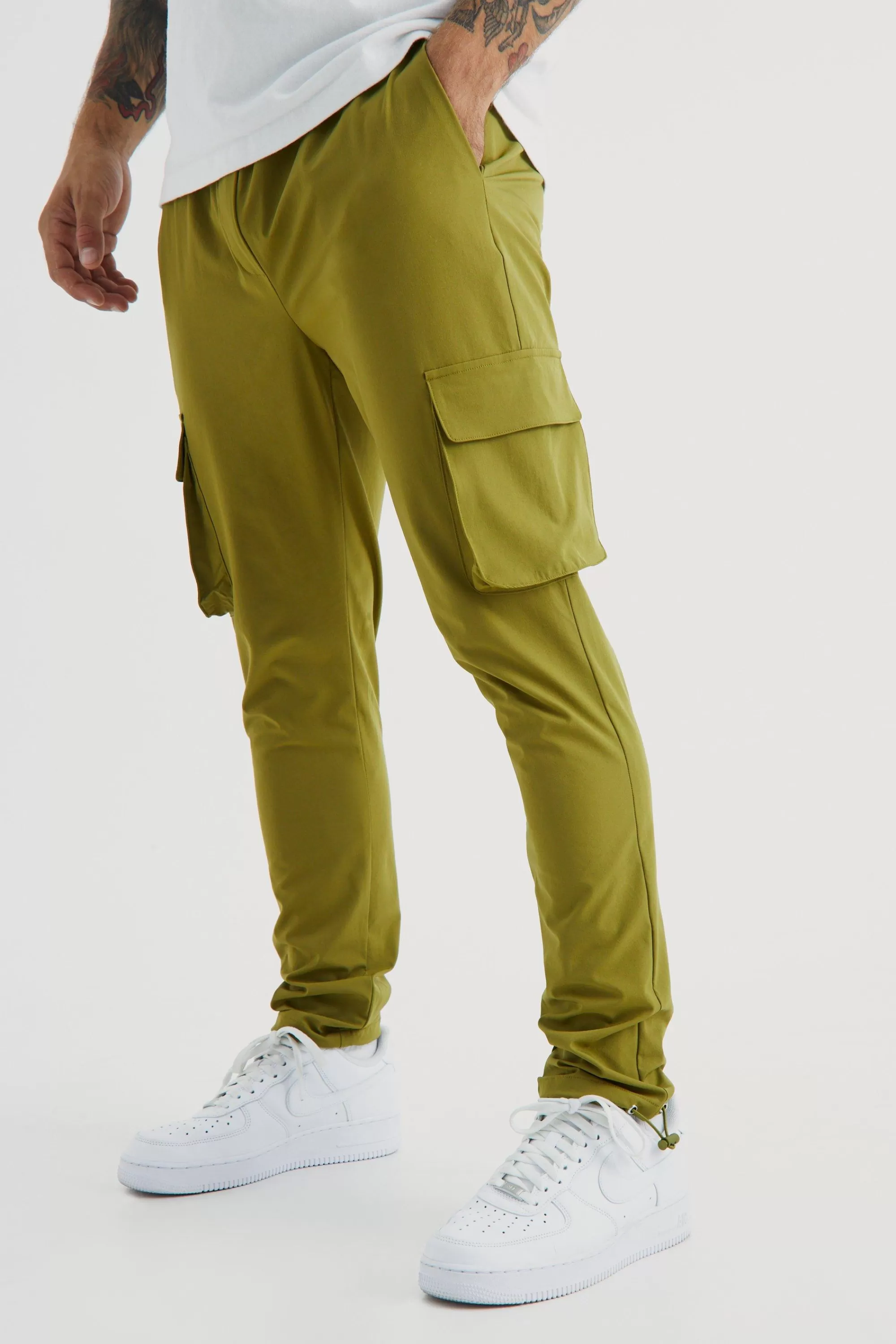 boohooMAN Technical Stretch Skinny Cargo Trouser | UK