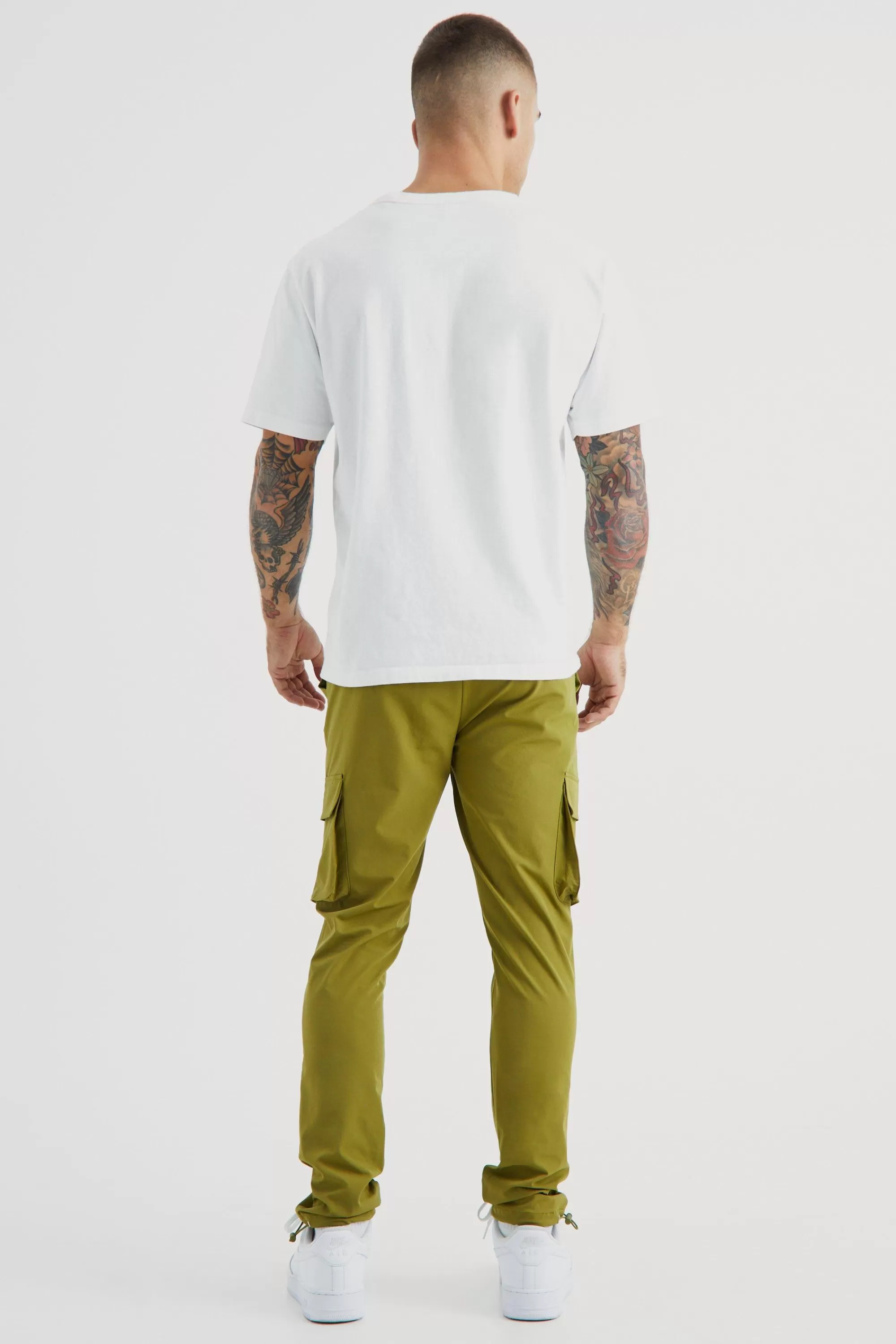 boohooMAN Technical Stretch Skinny Cargo Trouser | UK