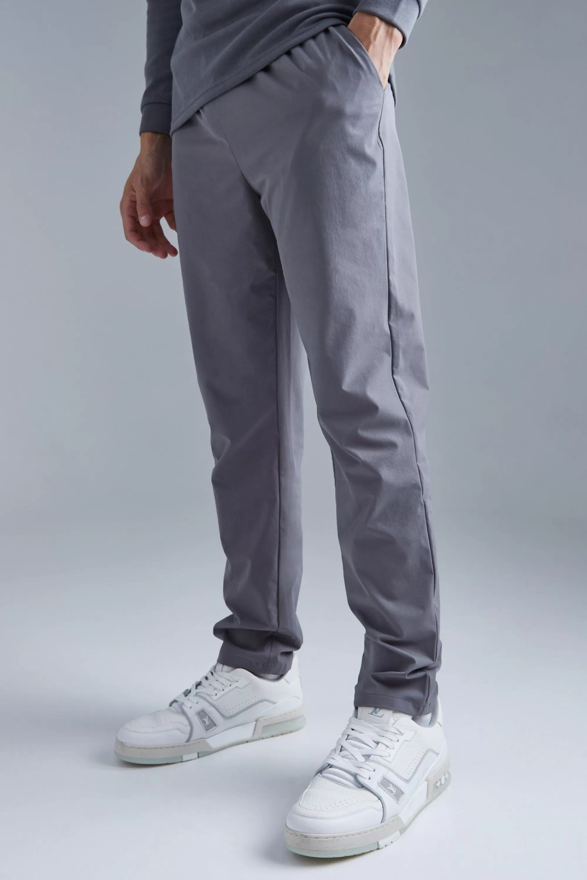 boohooMAN Technical Stretch Slim Trouser | UK