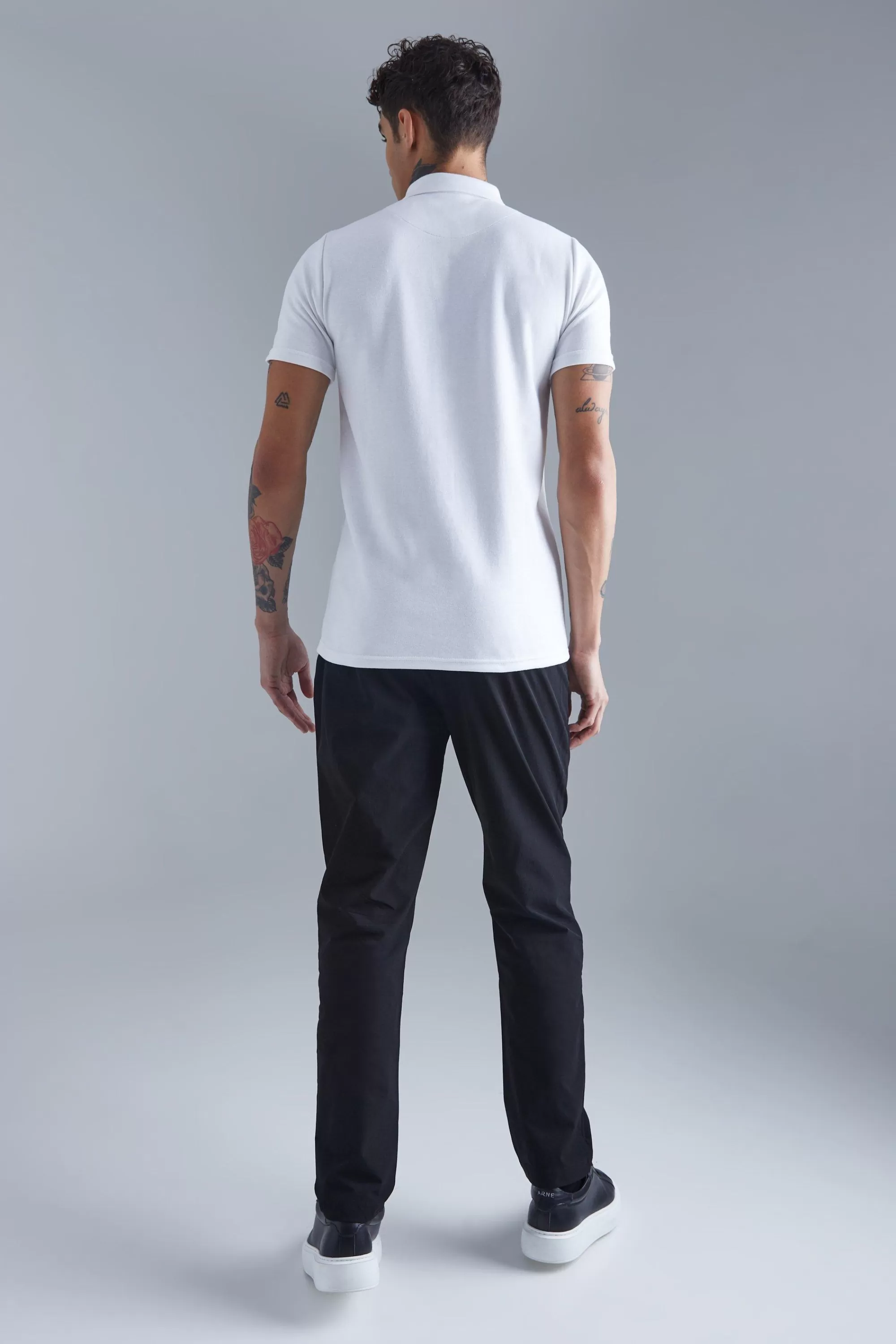 boohooMAN Technical Stretch Slim Trouser | UK