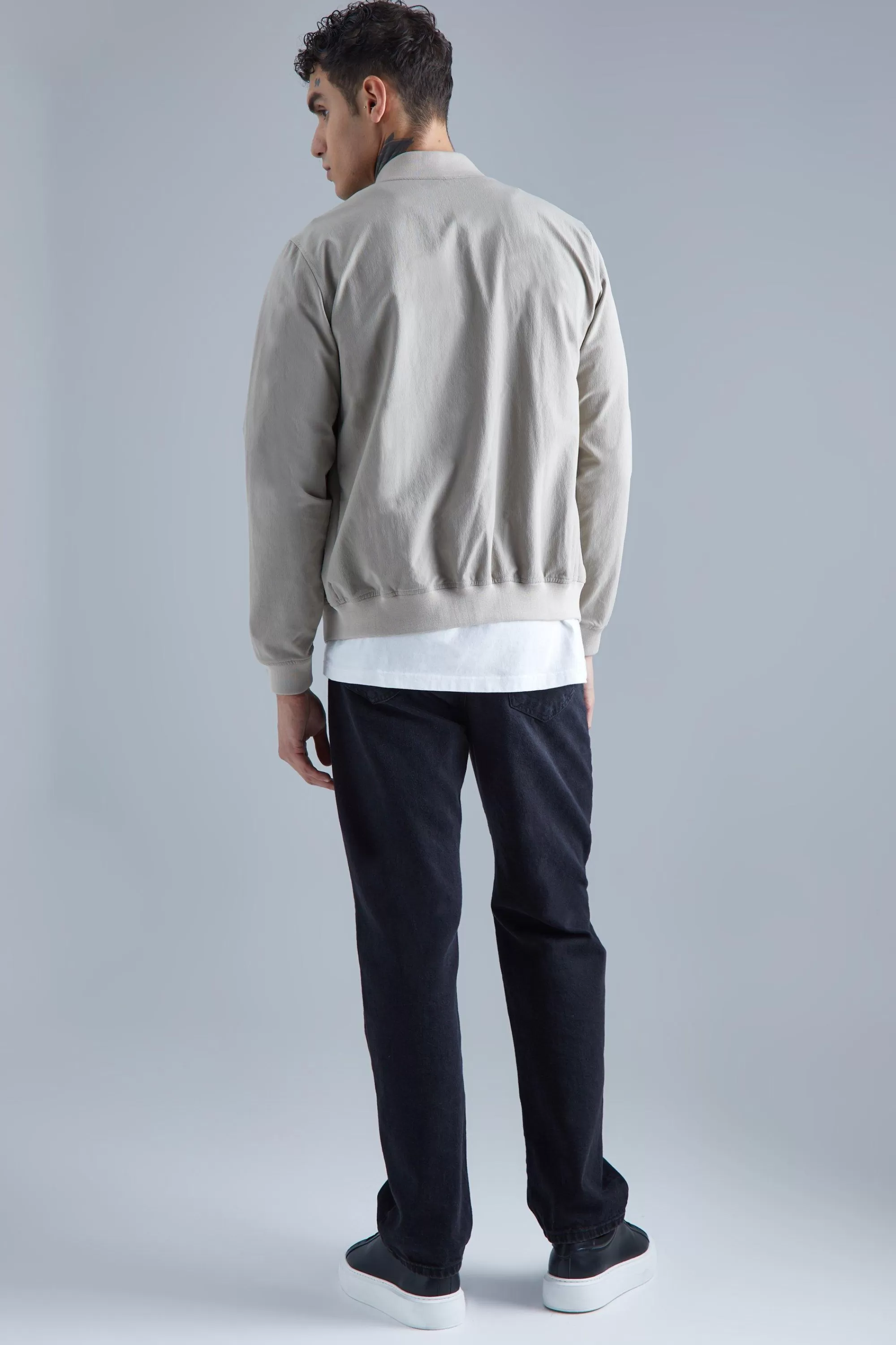 boohooMAN Technical Stretch Smart Bomber | UK