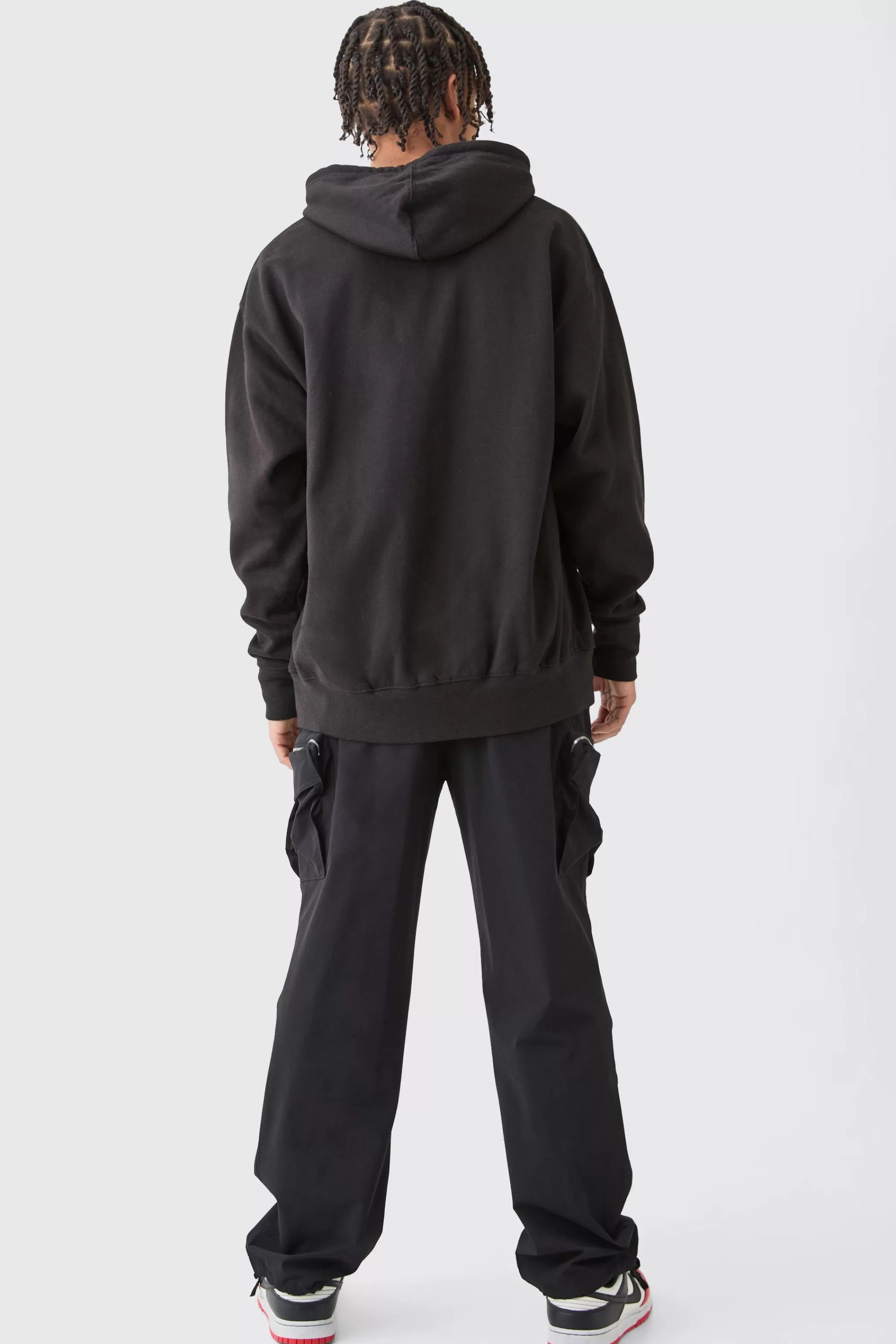 boohooMAN Technical Stretch Straight Fit Cargo Trousers | UK