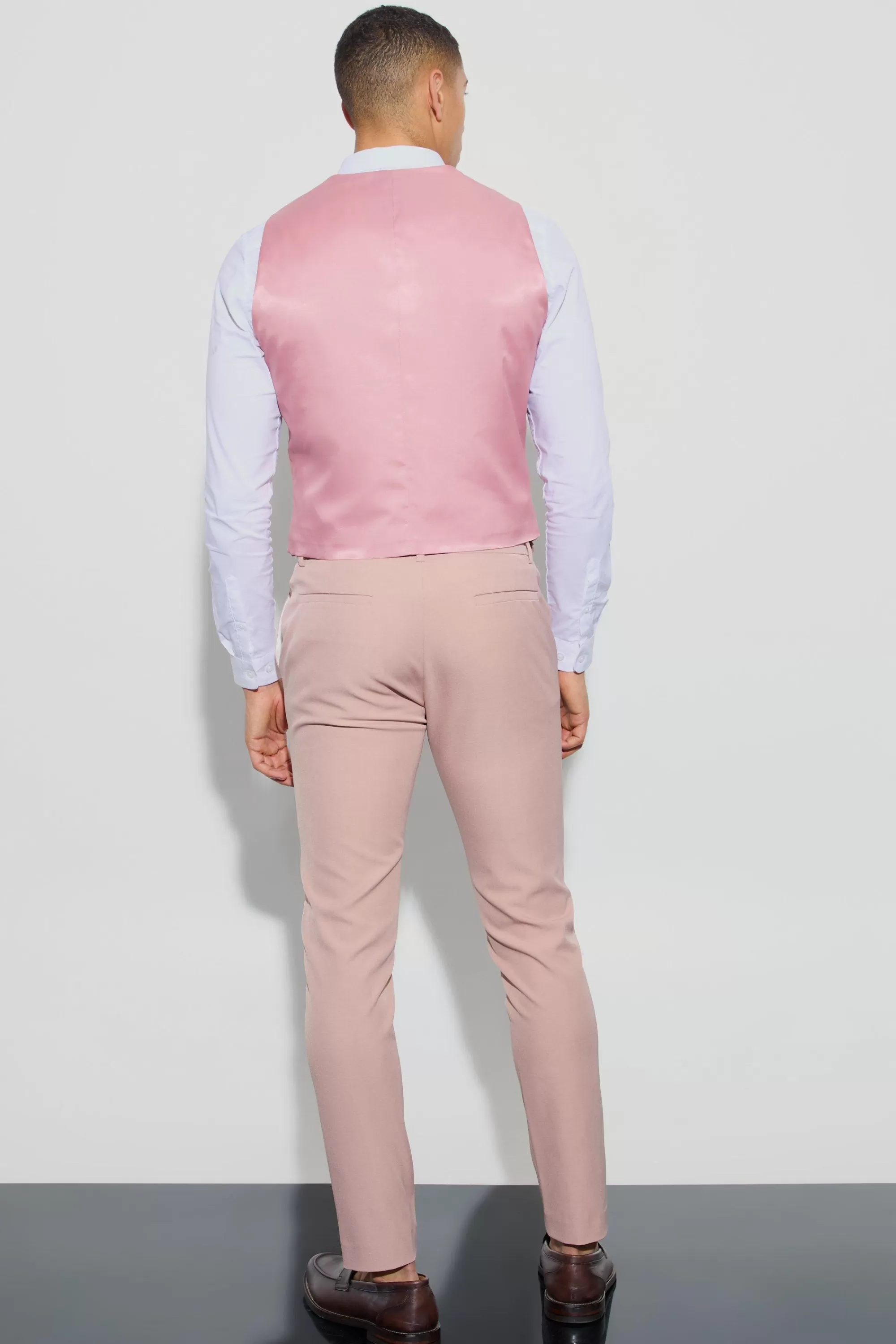 boohooMAN Textu Double Breasted Waistcoat | UK