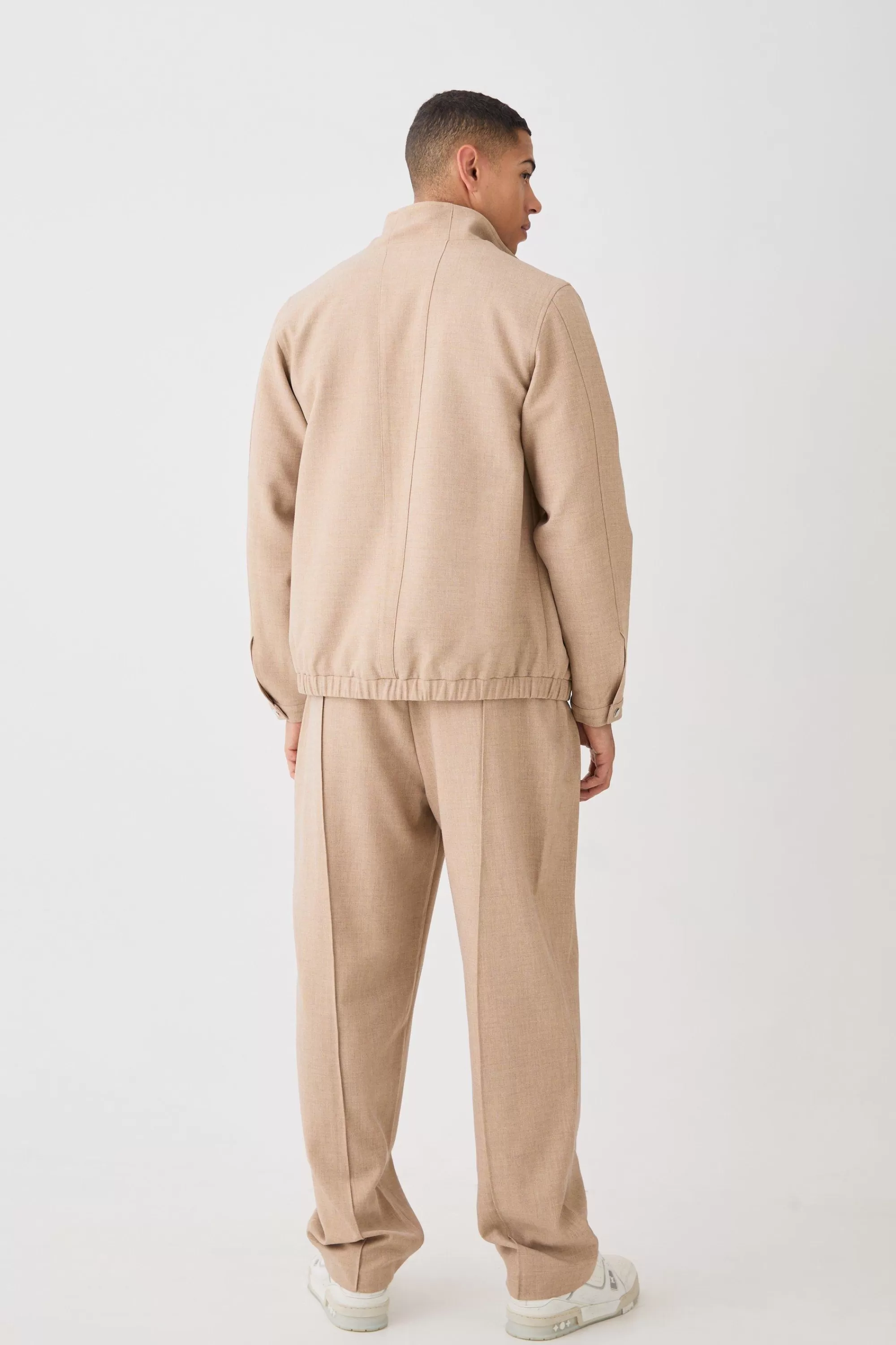 boohooMAN Textured Zip Up Smart Jacket | UK