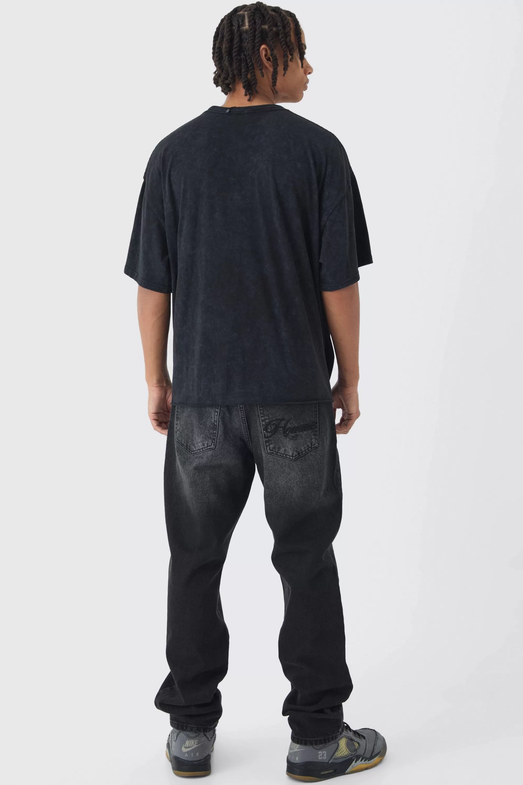 boohooMAN Tonal Embroidered Set | UK